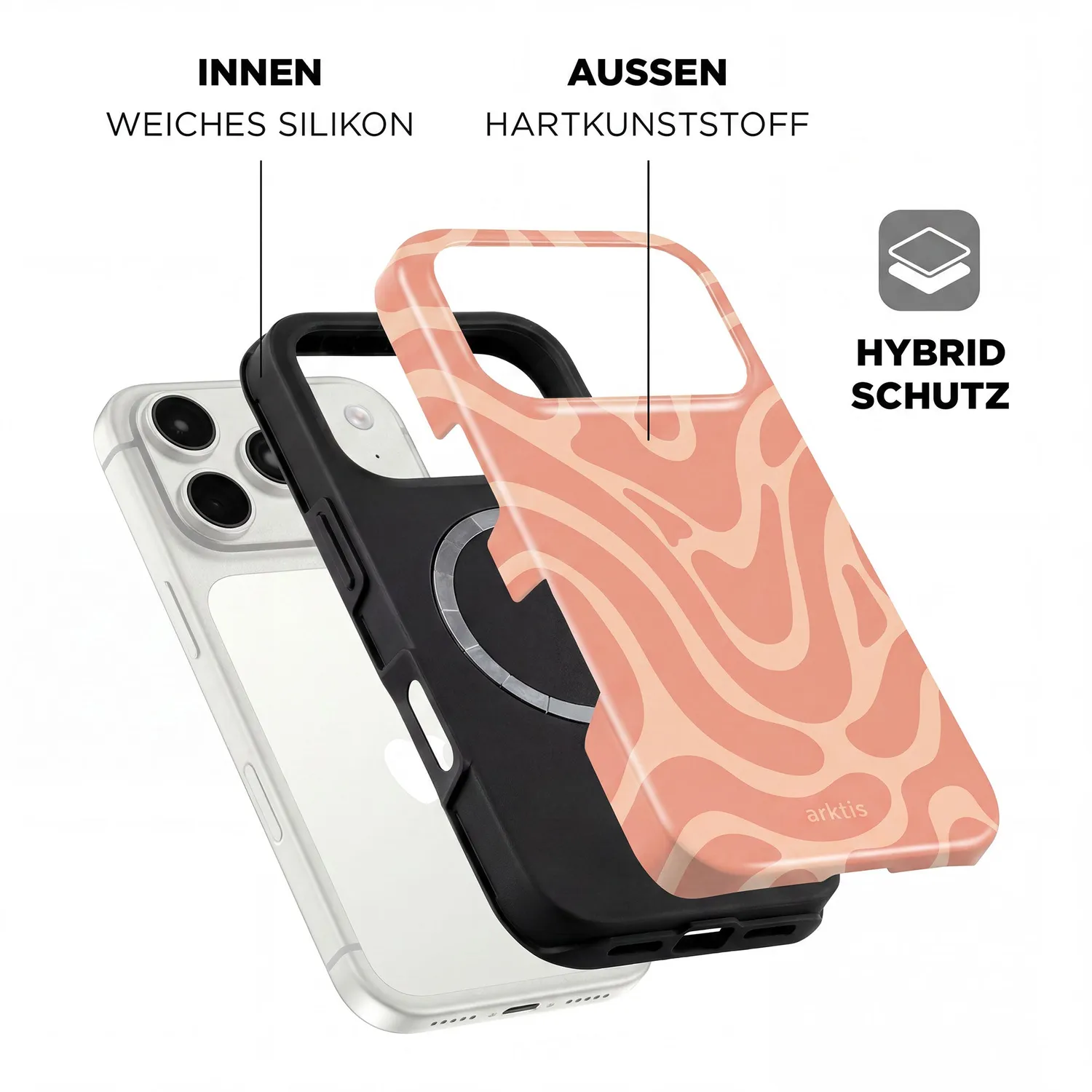 arktis iPhone 17 Pro Hülle Curly MagSafe