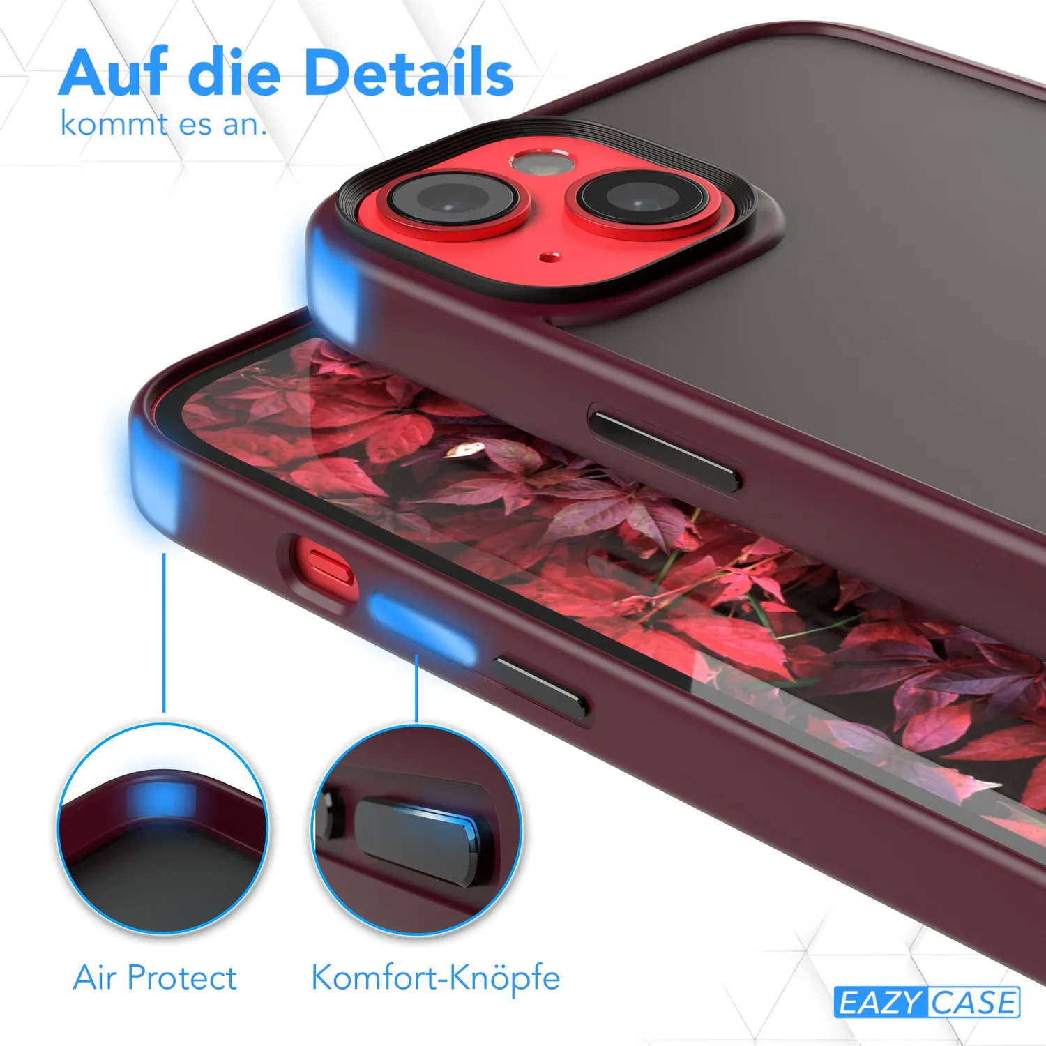EAZY CASE iPhone 14 Plus Outdoor Hülle Dunkel Rot stoßfest