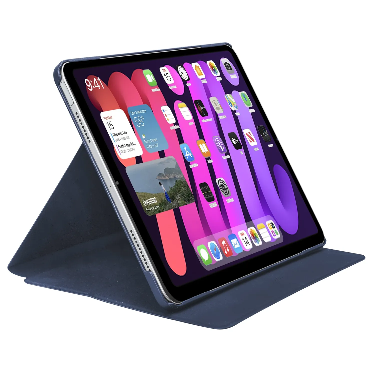 SBS Book Pro iPad Mini 6/7 Tablet-Hülle blau mit Standfunktion