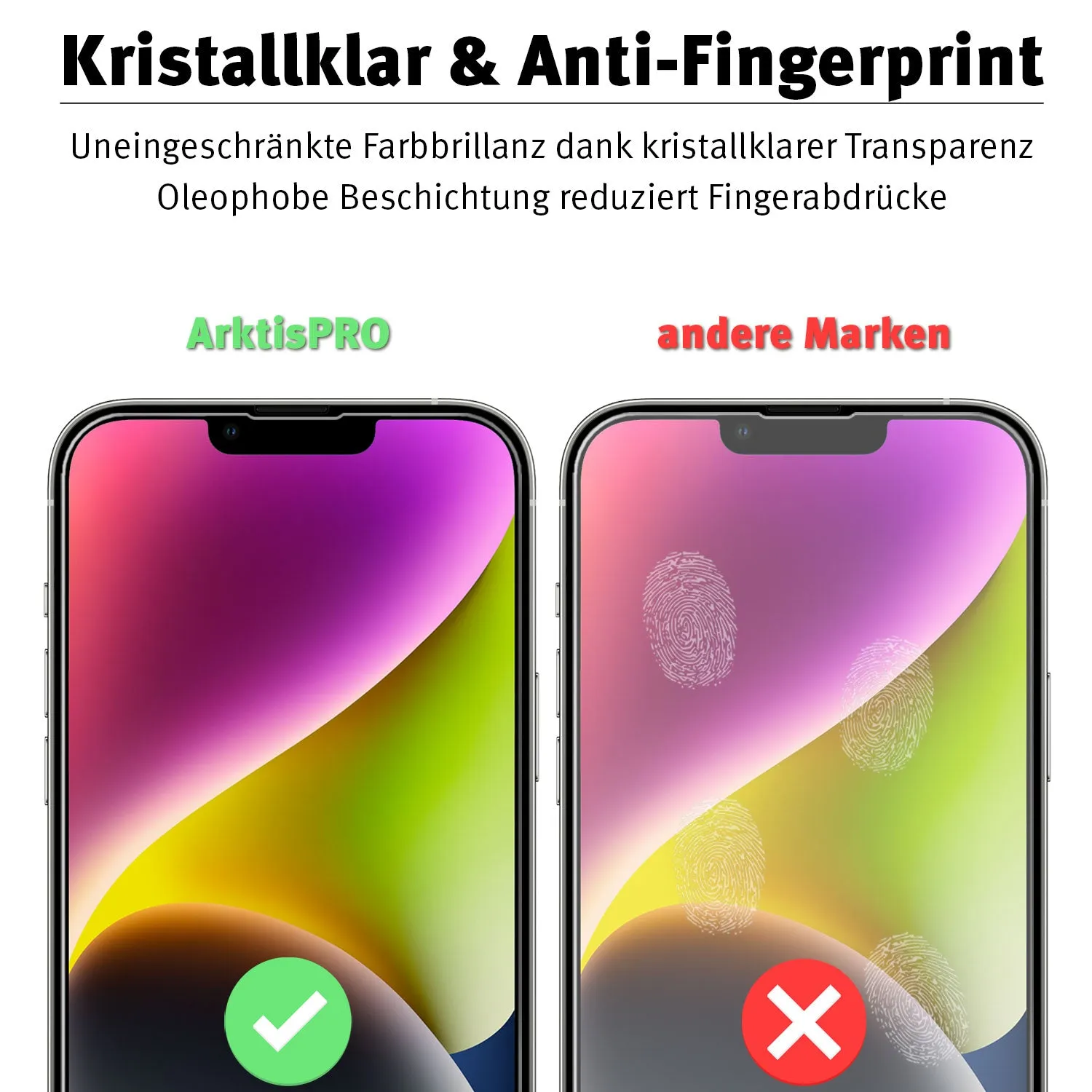 arktis iPhone 14 Plus Panzerglas Displayschutz 9H