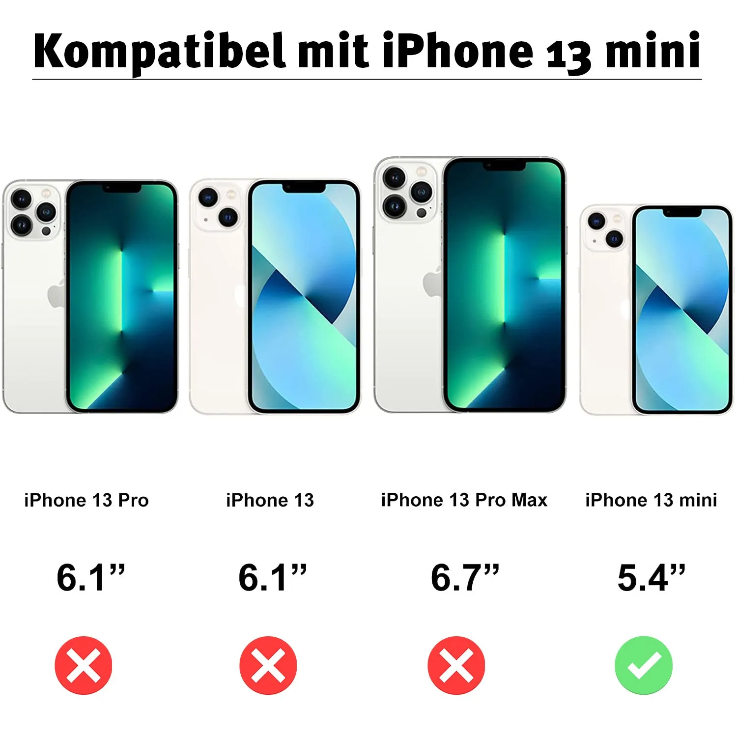 arktisPRO iPhone 13 mini FULL COVER Glas hüllenfreundlich