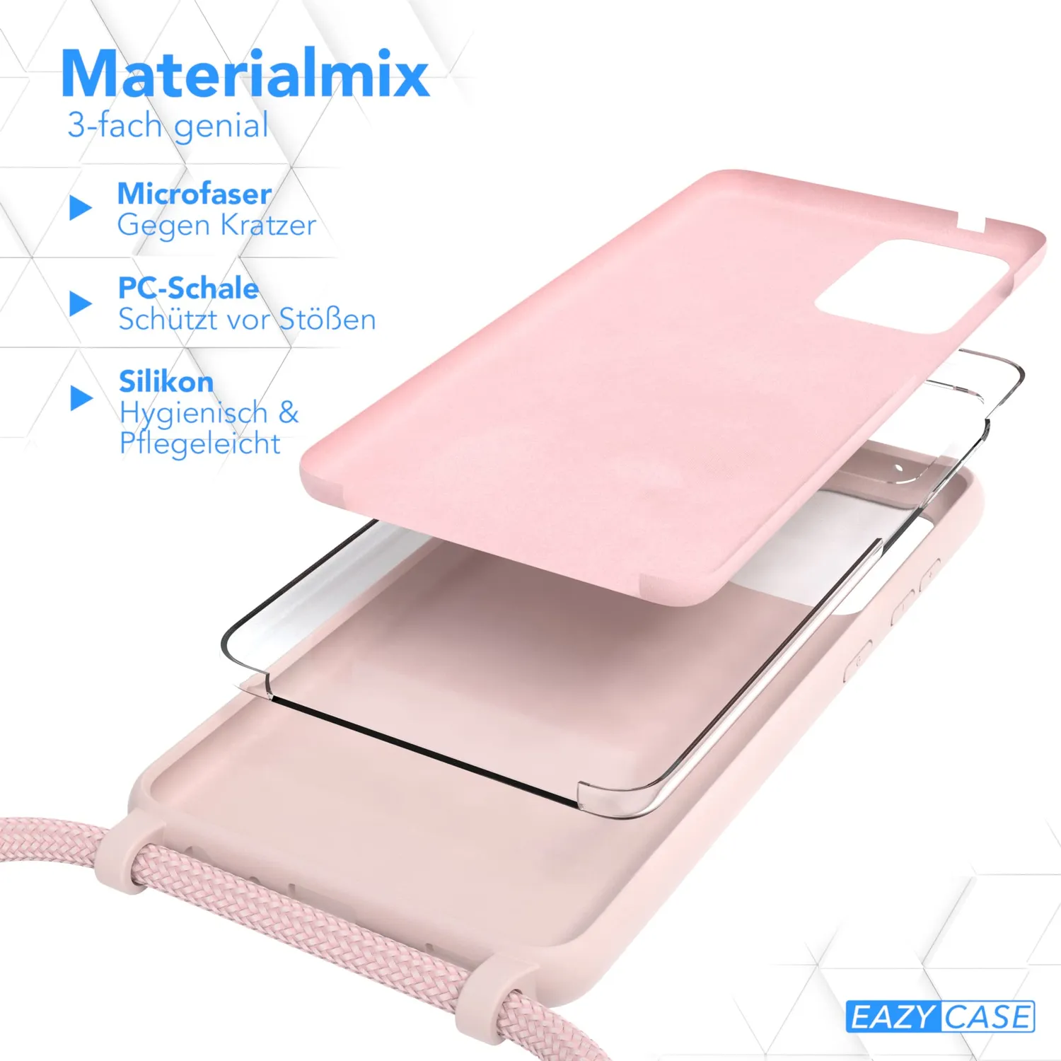 EAZY CASE Galaxy A52 Handykette Alt Rosa mit Band verstellbar