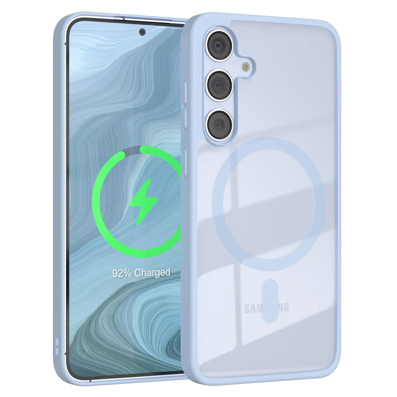 EAZY CASE Clear Hybrid Bumper Hülle Galaxy S24 anthrazit