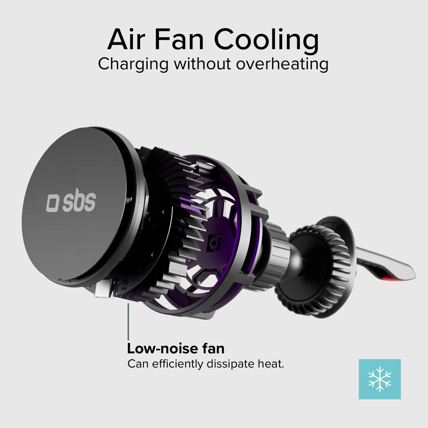 SBS Frozen Mag Auto-Halterung 15W kabellos mit Lüfter