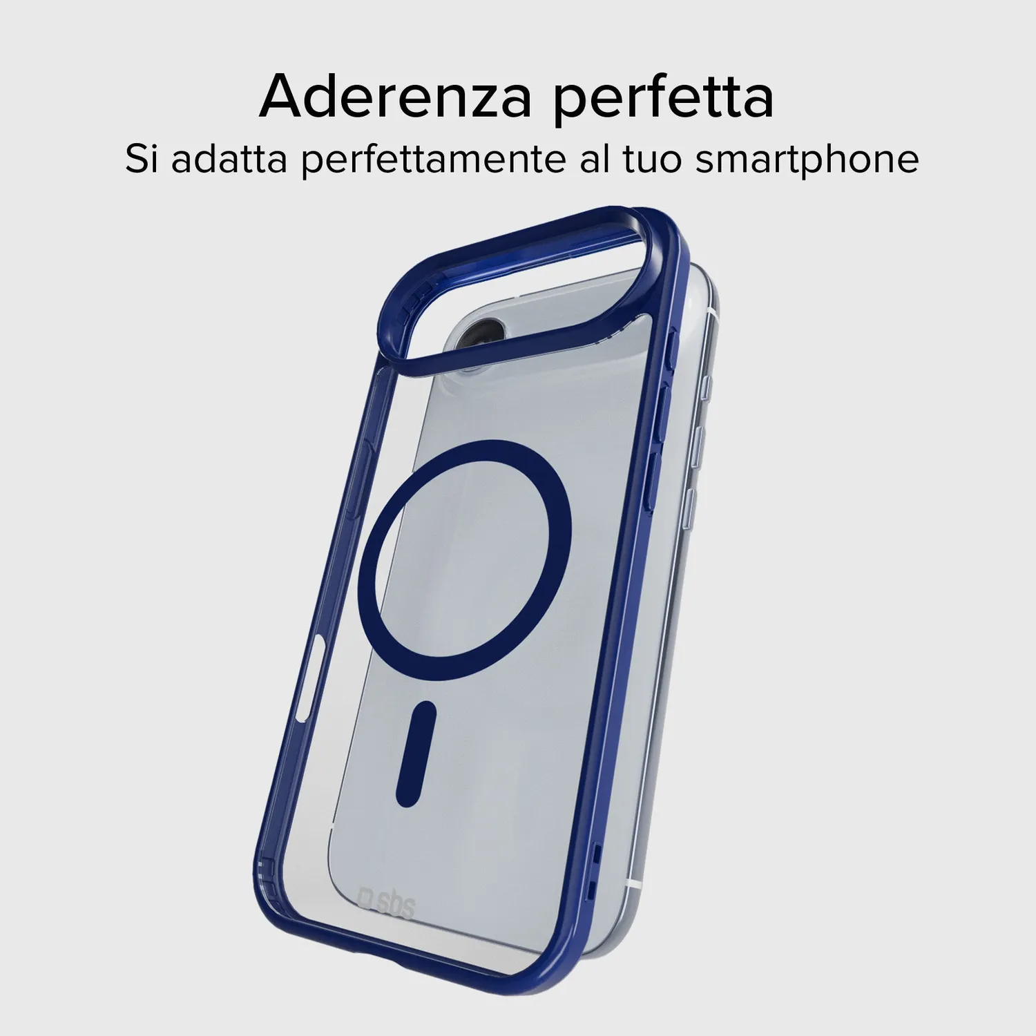 SBS iPhone Air Hülle MagSafe Blau transparent slim