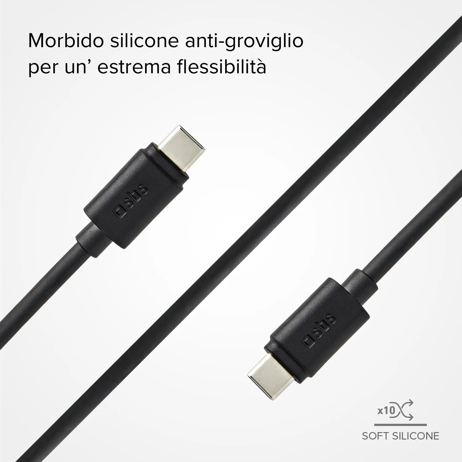 SBS Go Power USB-C Kabel 1,5m 60W schwarz PD-schnellladend