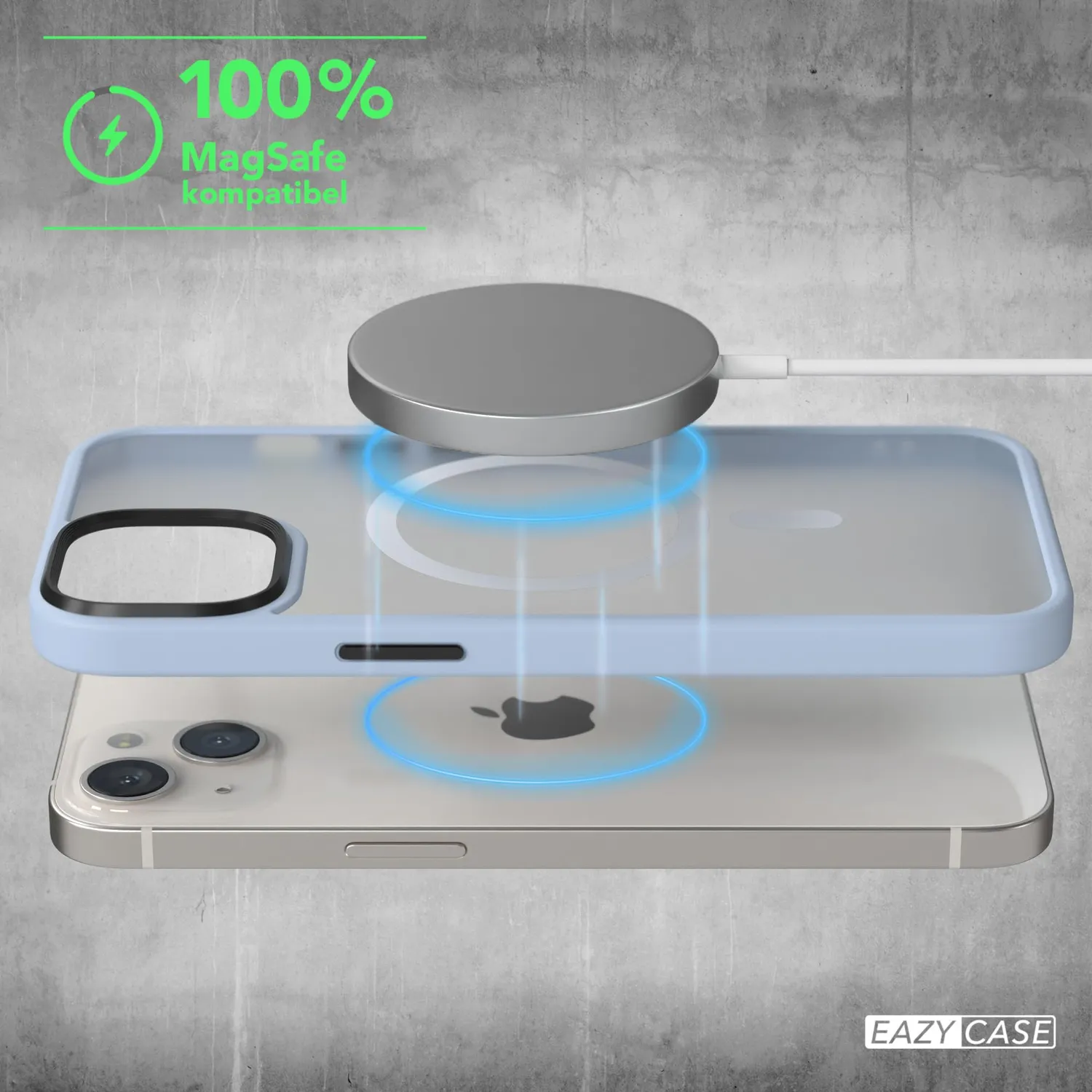 EAZY CASE Hybrid Magnet iPhone 13 MagSafe Himmelblau