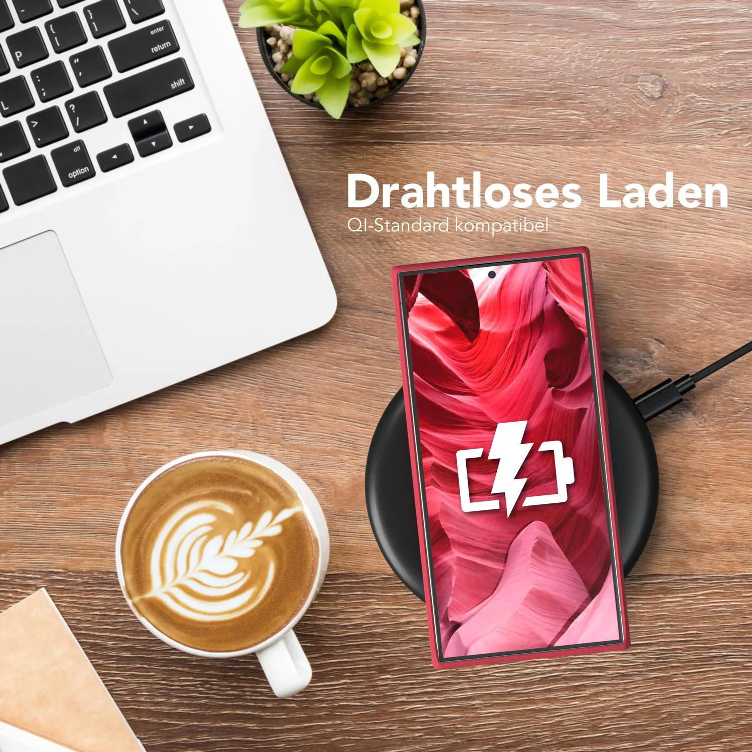 EAZY CASE Premium Silikon Galaxy S24 Ultra Handyhülle Beere matt