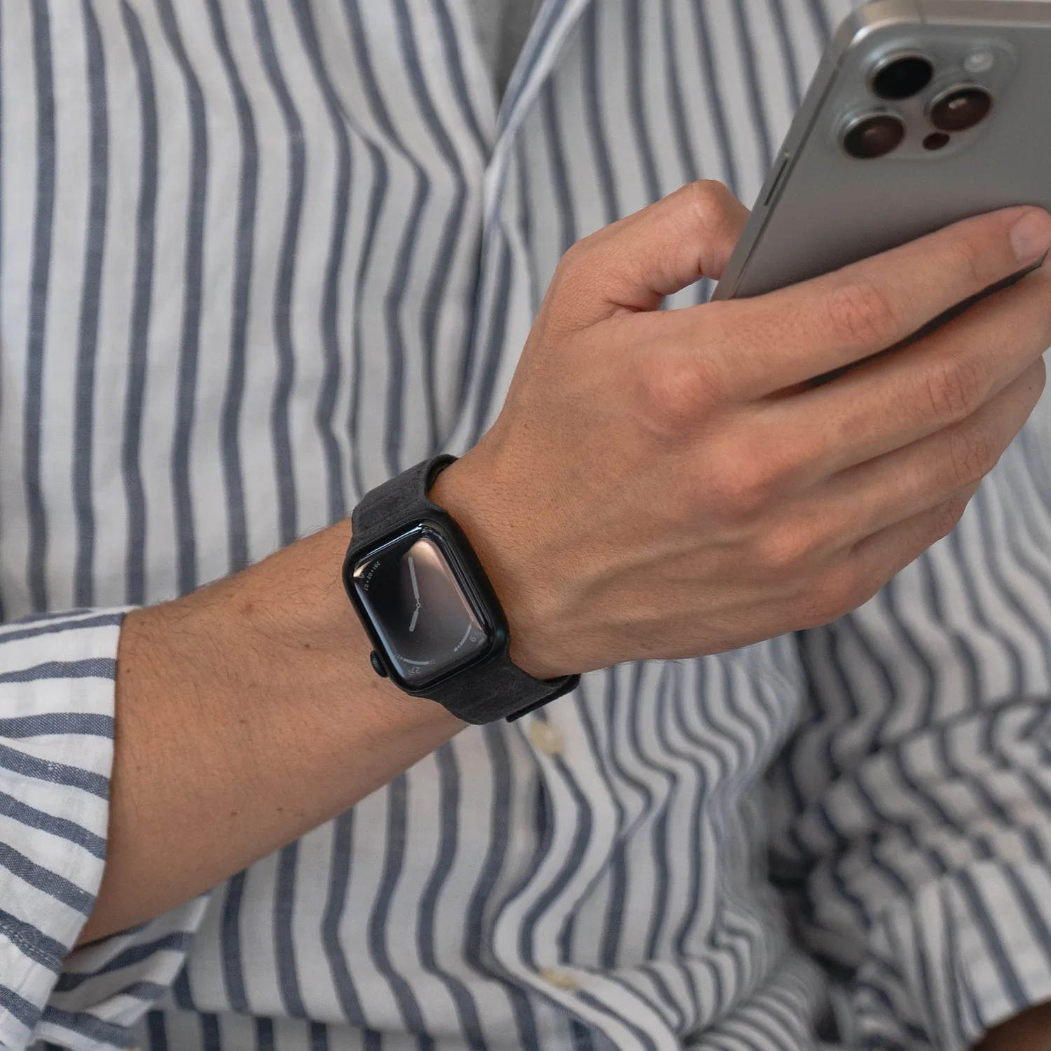 arktis arktisband Apple Watch Armband Alcantara Graphitschwarz