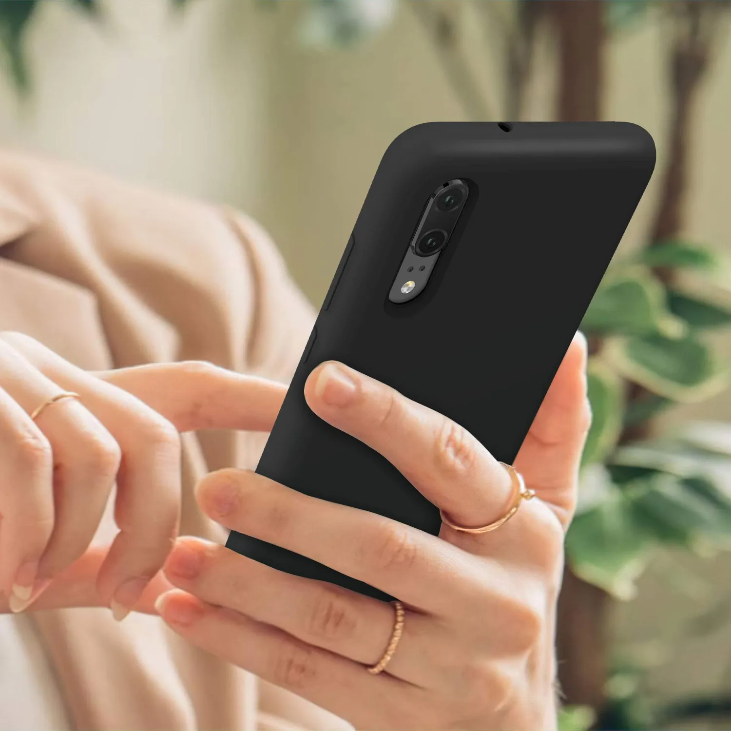 YATWIN Huawei P20 Lite Silikonhülle Schwarz Dünn