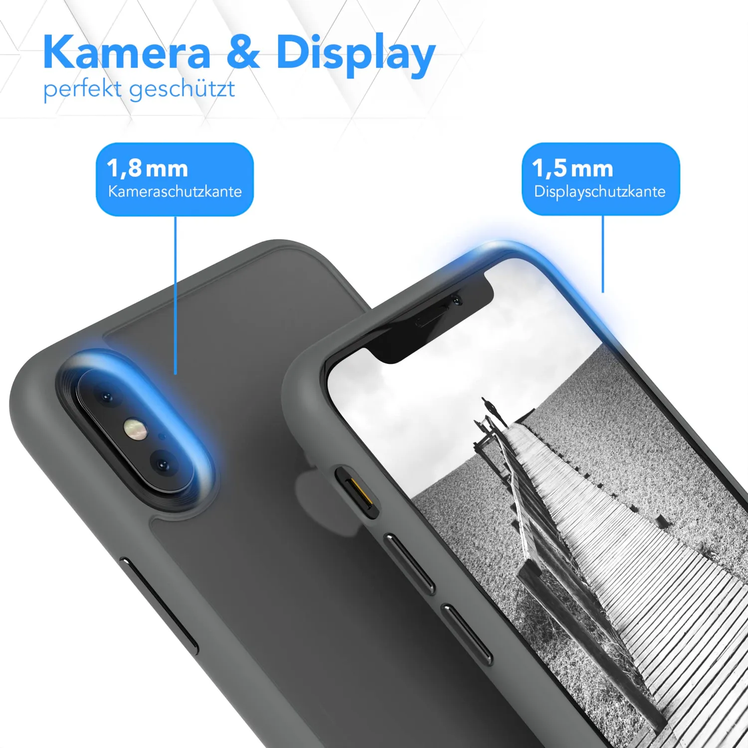EAZY CASE iPhone X/XS Outdoor Hülle Anthrazit stoßfest