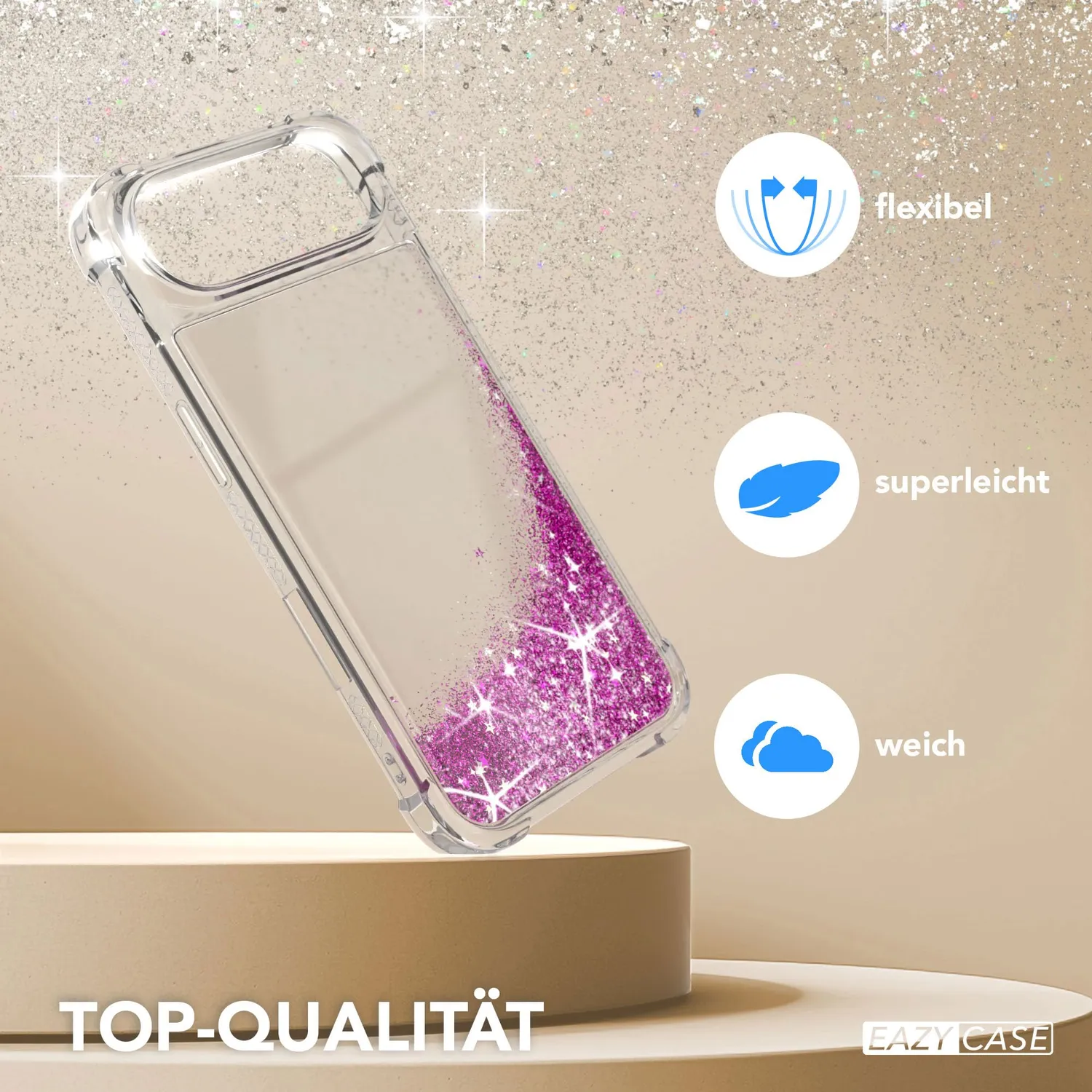 EAZY CASE iPhone Air Glitzerhülle Liquid Lila stoßfest