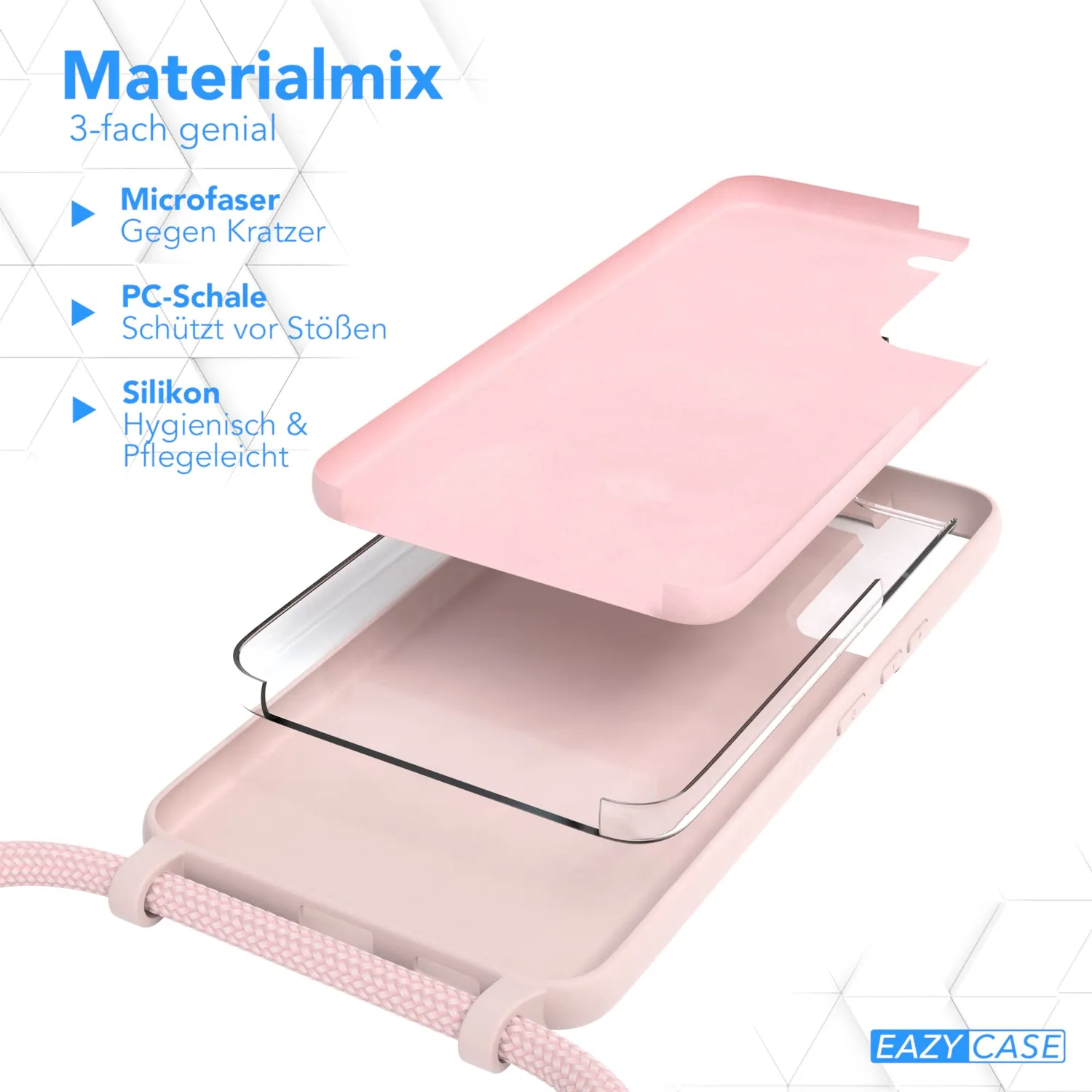 EAZY CASE Galaxy S22 Plus 5G Handykette Alt Rosa Silikon