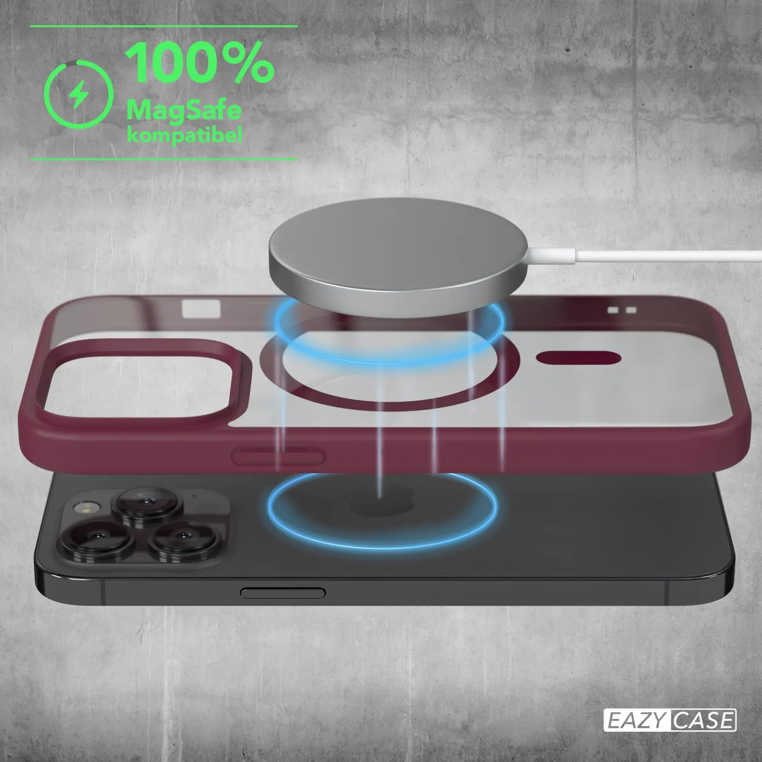 EAZY CASE Crystal iPhone 13 Pro Hülle Transparent Beere