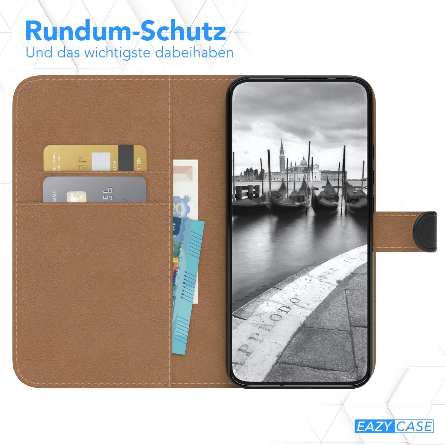 EAZY CASE Poco F2 Pro Klapphülle Schwarz Book