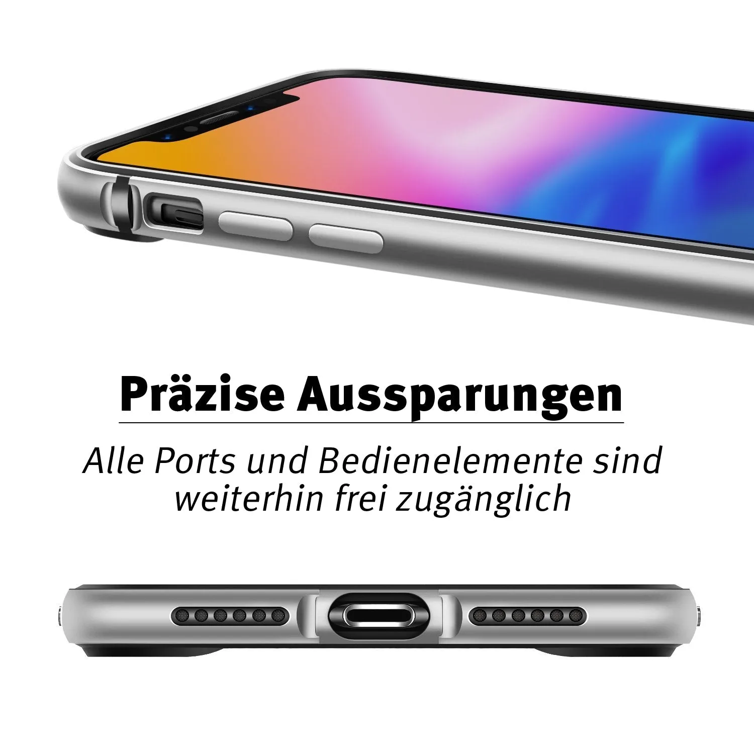 arktis AirZERO iPhone 15 Pro Bumper Silber Alu