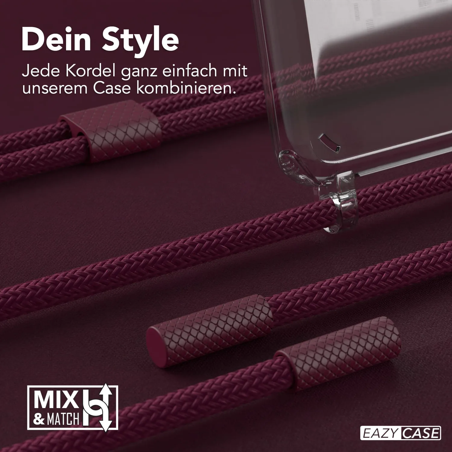 EAZY CASE Galaxy S20 Ultra Handykette Rope Beere rund abnehmbar