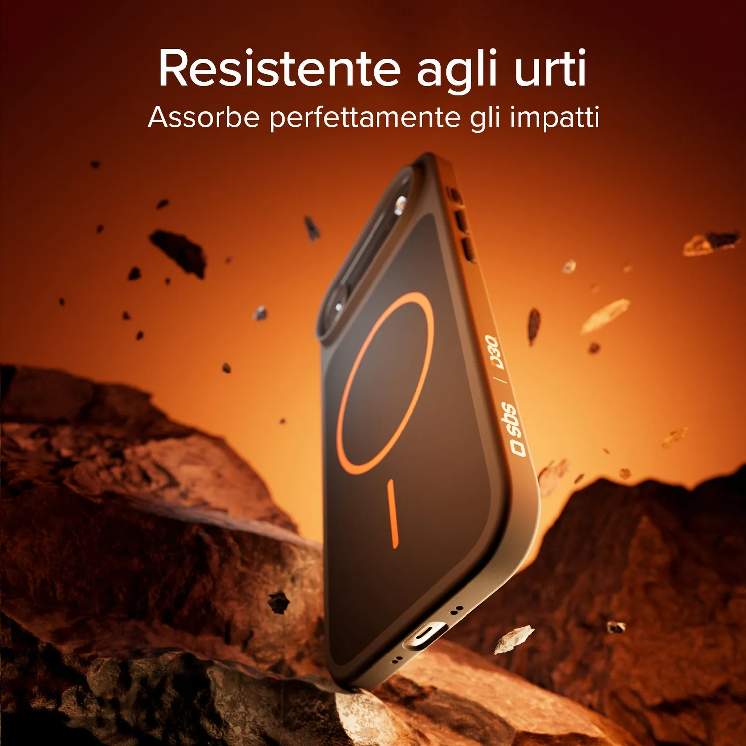 SBS Core iPhone Air Hülle MagSafe orange-schwarz D3O
