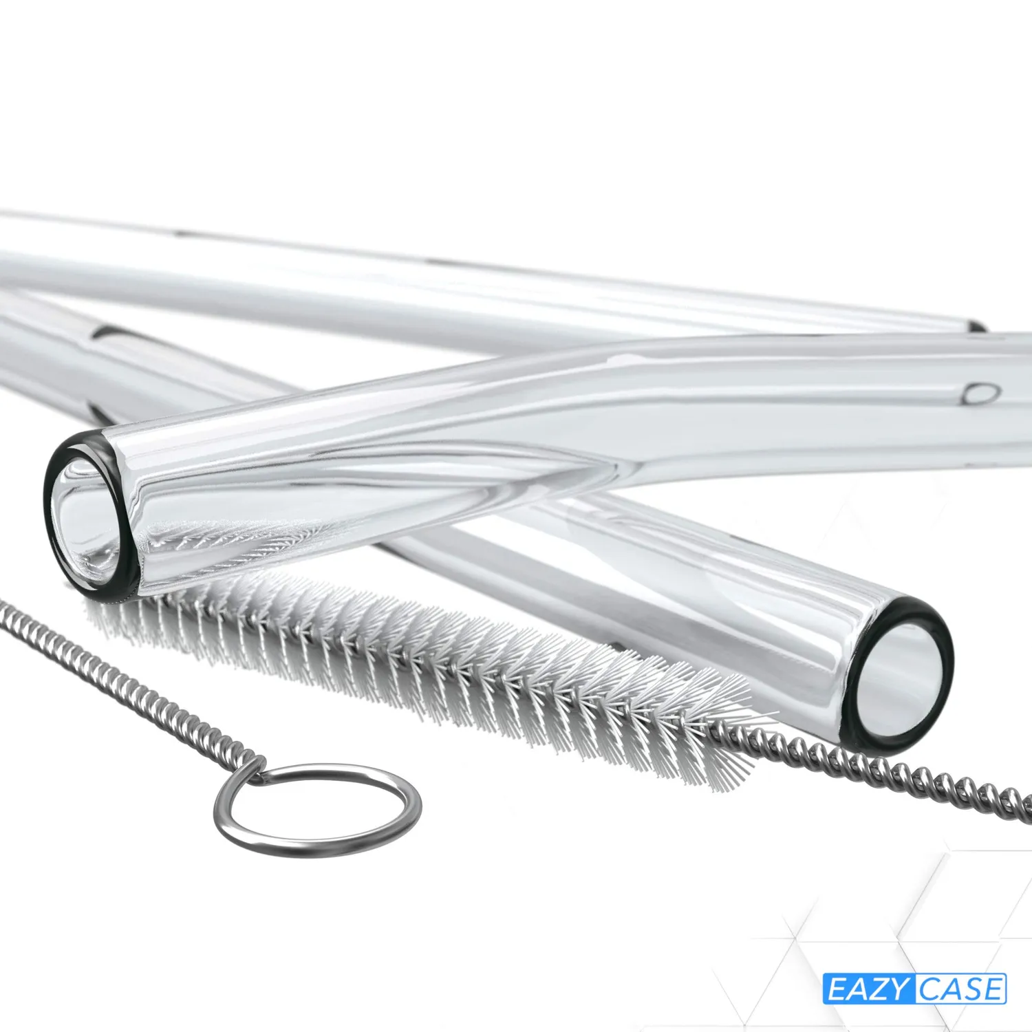 EAZY CASE Glas-Strohhalme 8er Set mit Bürsten