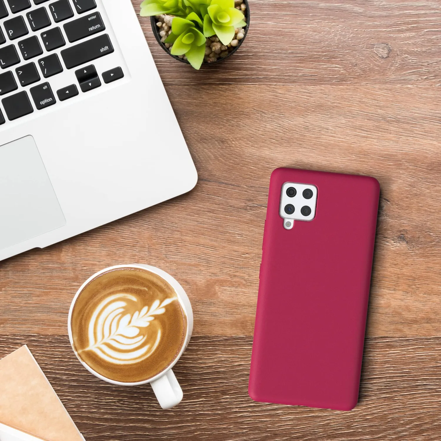 EAZY CASE Premium Galaxy A42 5G Silikonhülle Beere matt