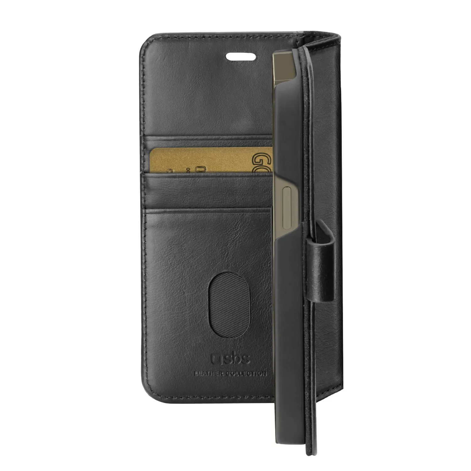 SBS Book Case iPhone 14 Pro Lederhülle schwarz Stand