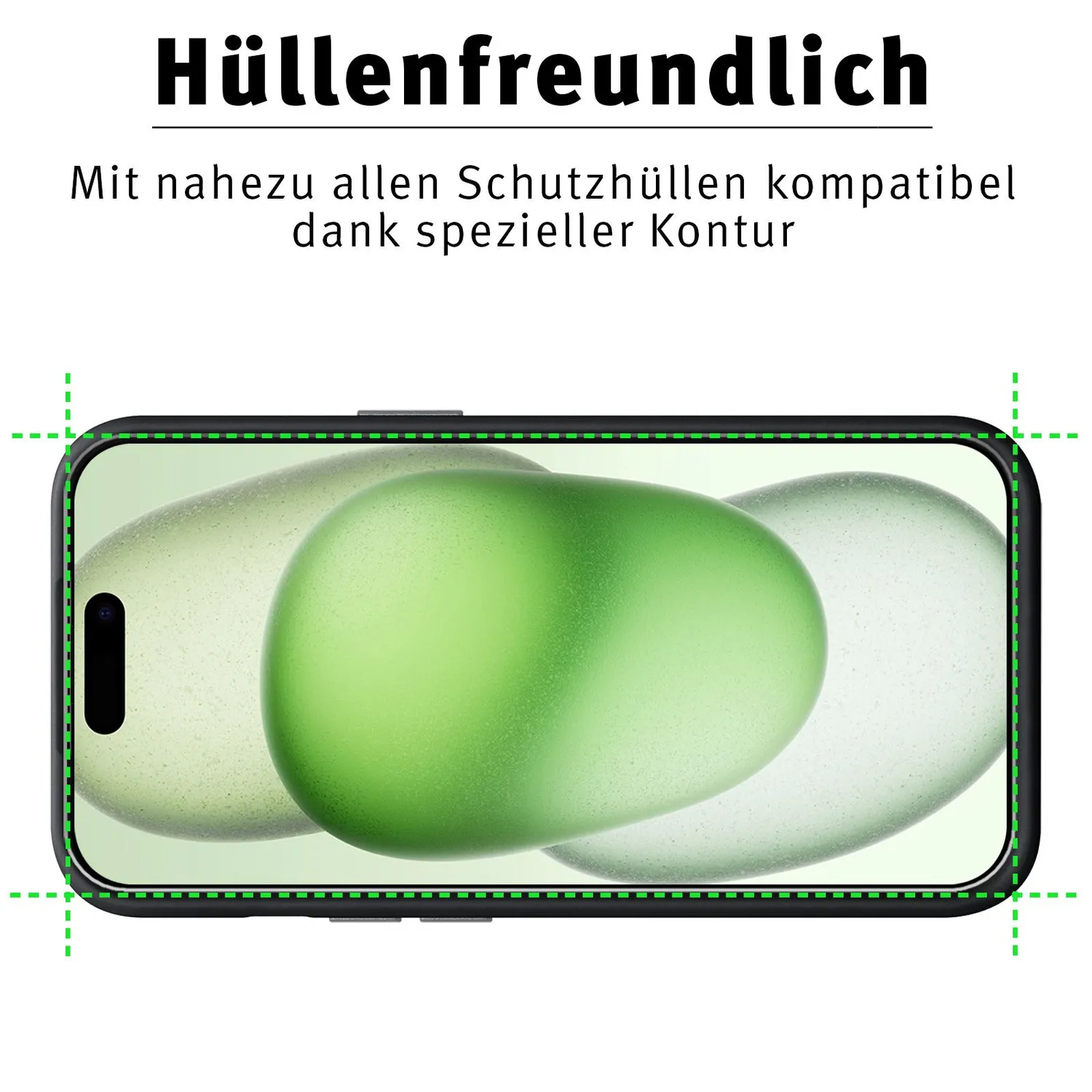 arktis iPhone 15 Plus Glas Displayschutz 3er Set 9H klar