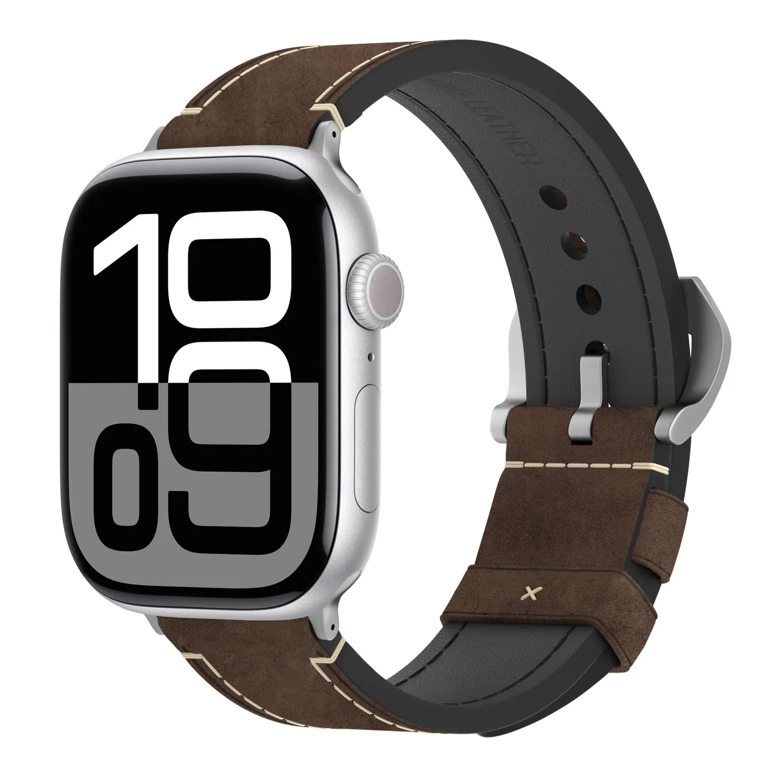 arktis Palermo Grande Apple Watch Armband Wüstenbraun Leder