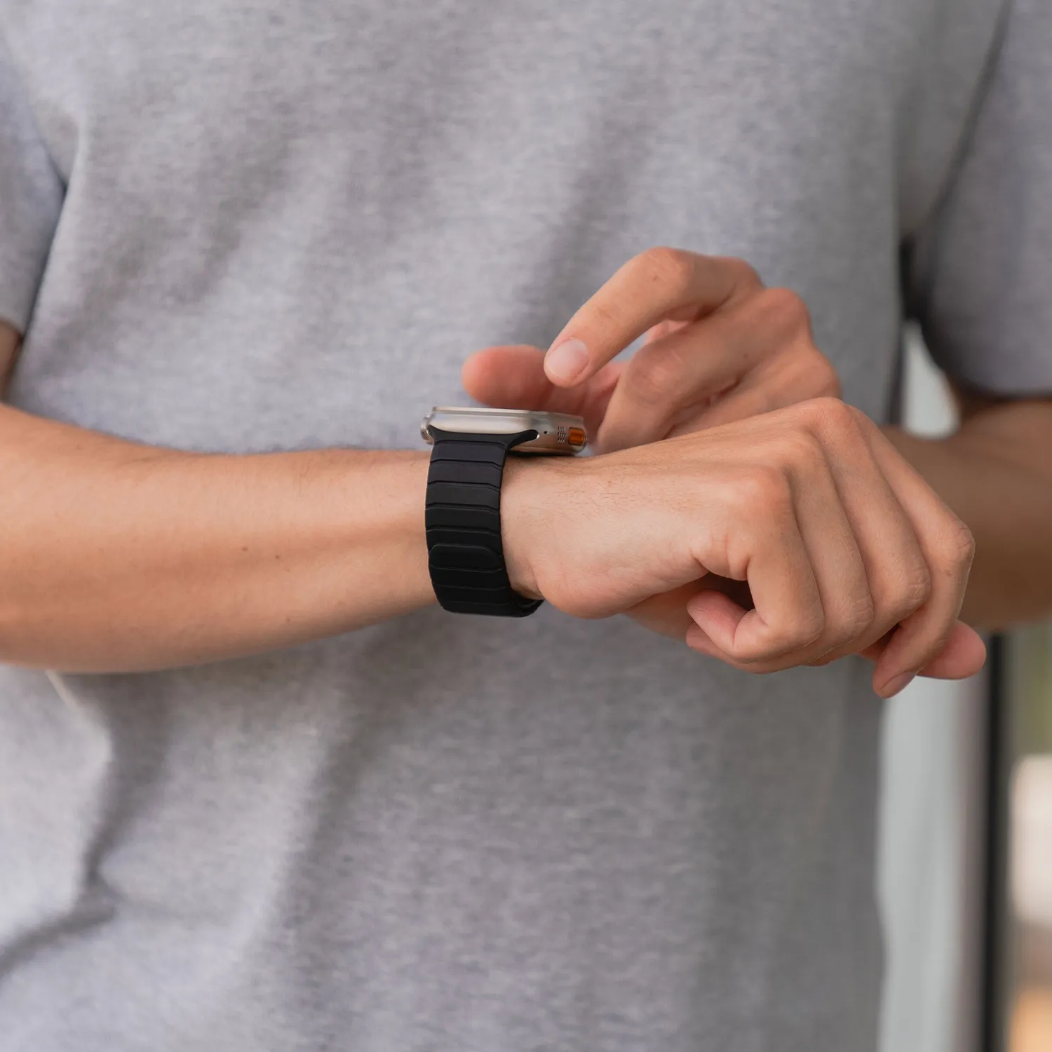 arktiband MagFlow Apple Watch Armband Schwarz 46mm