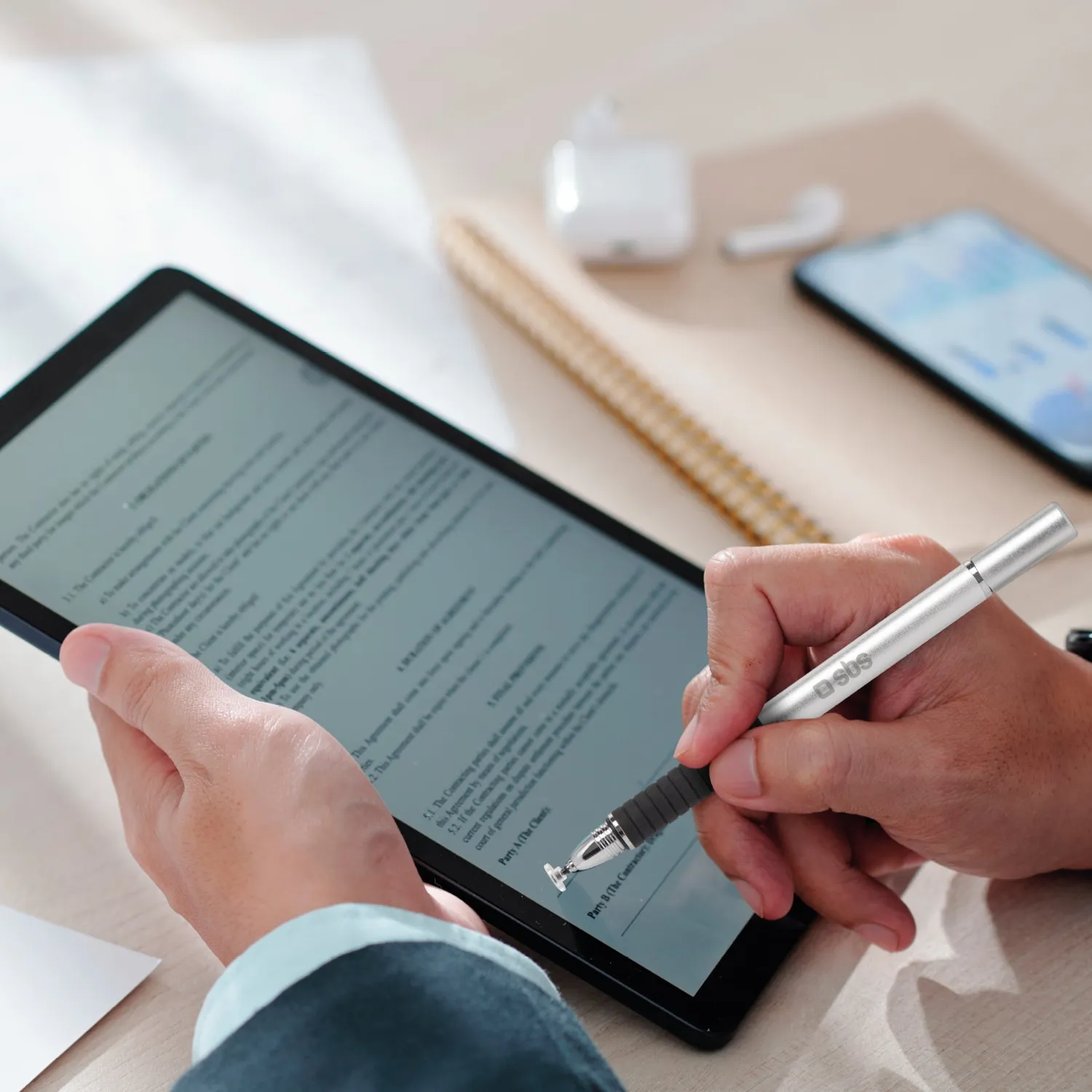 SBS Touchpen Stift Alu für Smartphone Tablet mit Kuli