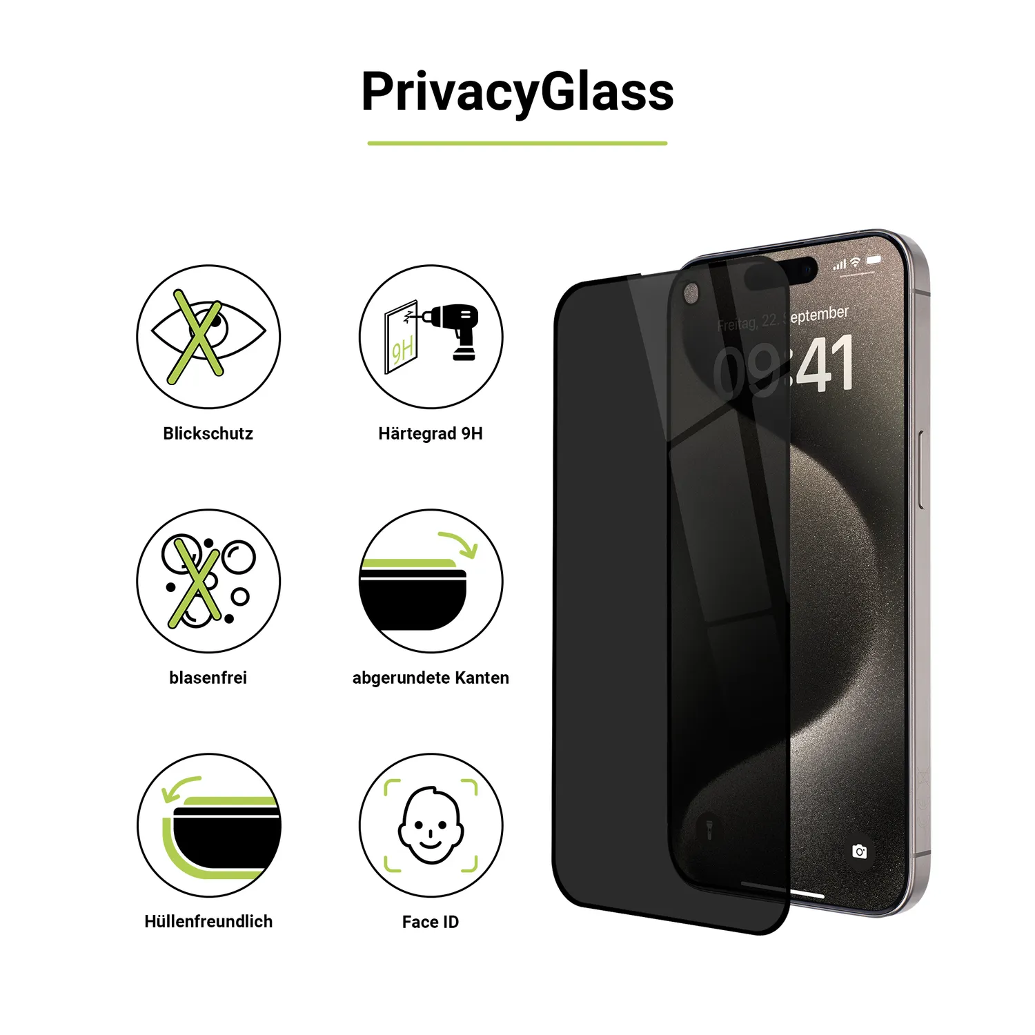 Artwizz PrivacyGlass iPhone 16 Pro Max Panzerglas Blickschutz