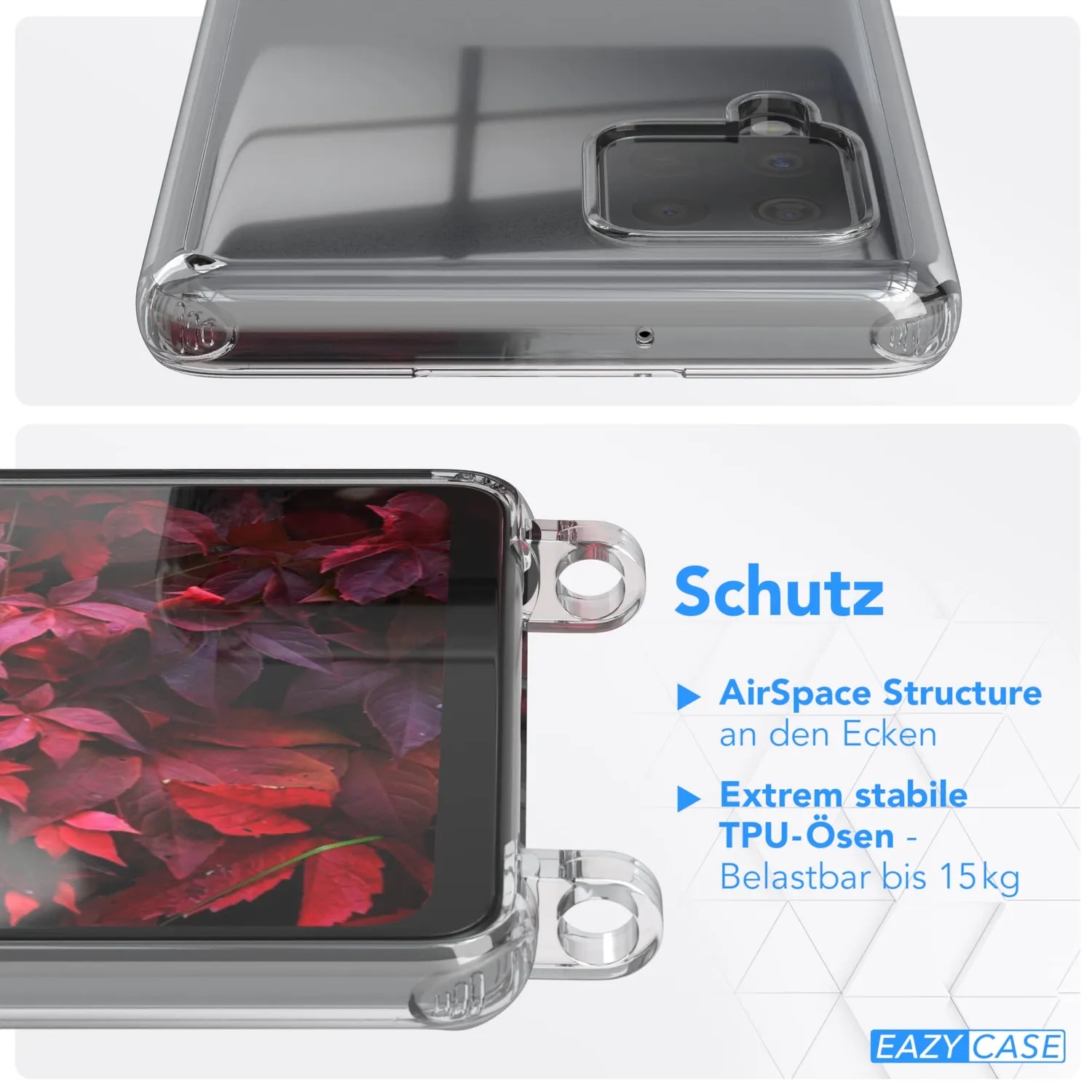 EAZY CASE Galaxy A42 5G Handykette Beere Gold Clear transparent