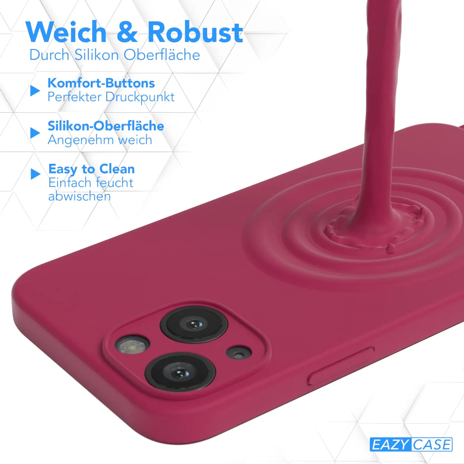 EAZY CASE iPhone 13 Mini Handykette Beere Silikon Band