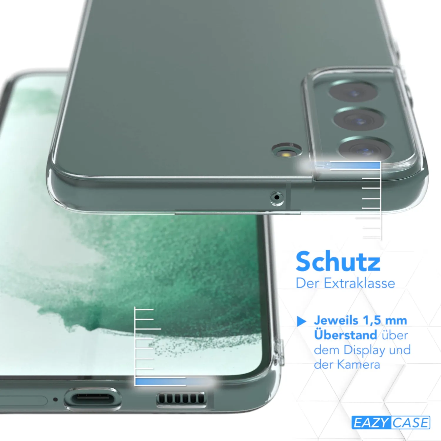 EAZY CASE Galaxy S22 Plus 5G Silikonhülle transparent 0,8mm