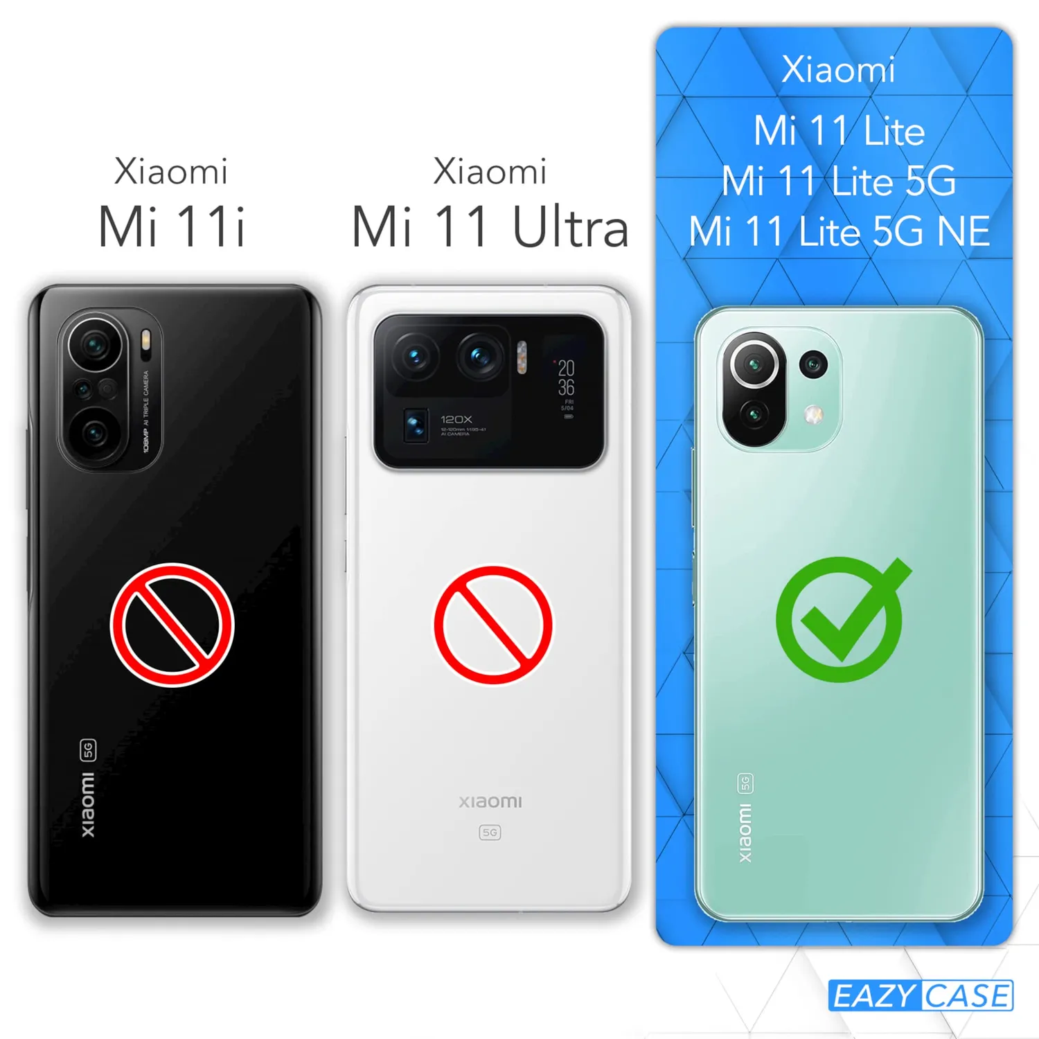 EAZY CASE Classic Xiaomi Mi 11 Lite Handykette Anthrazit verstellbar