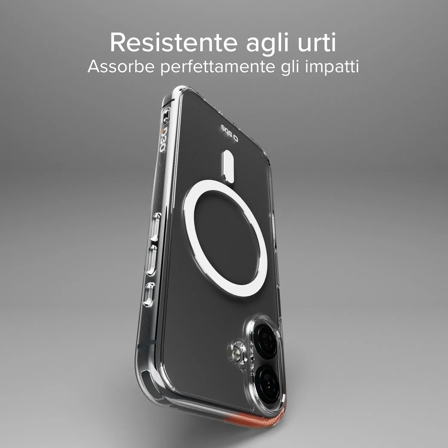 SBS D3O MagSafe Hülle iPhone 16 Plus transparent