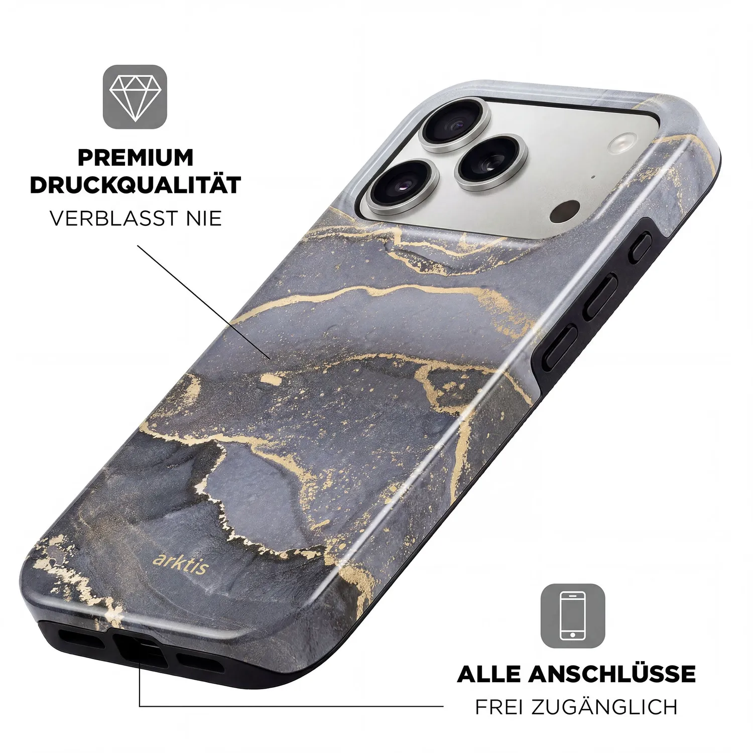 arktis Dusty Marble iPhone 16 Hülle Marble MagSafe