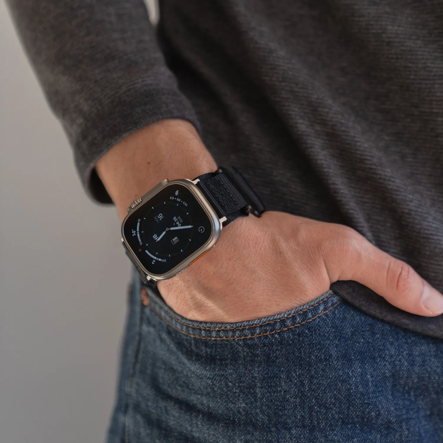 arktisband Forge Apple Watch Armband Nylon Schwarz