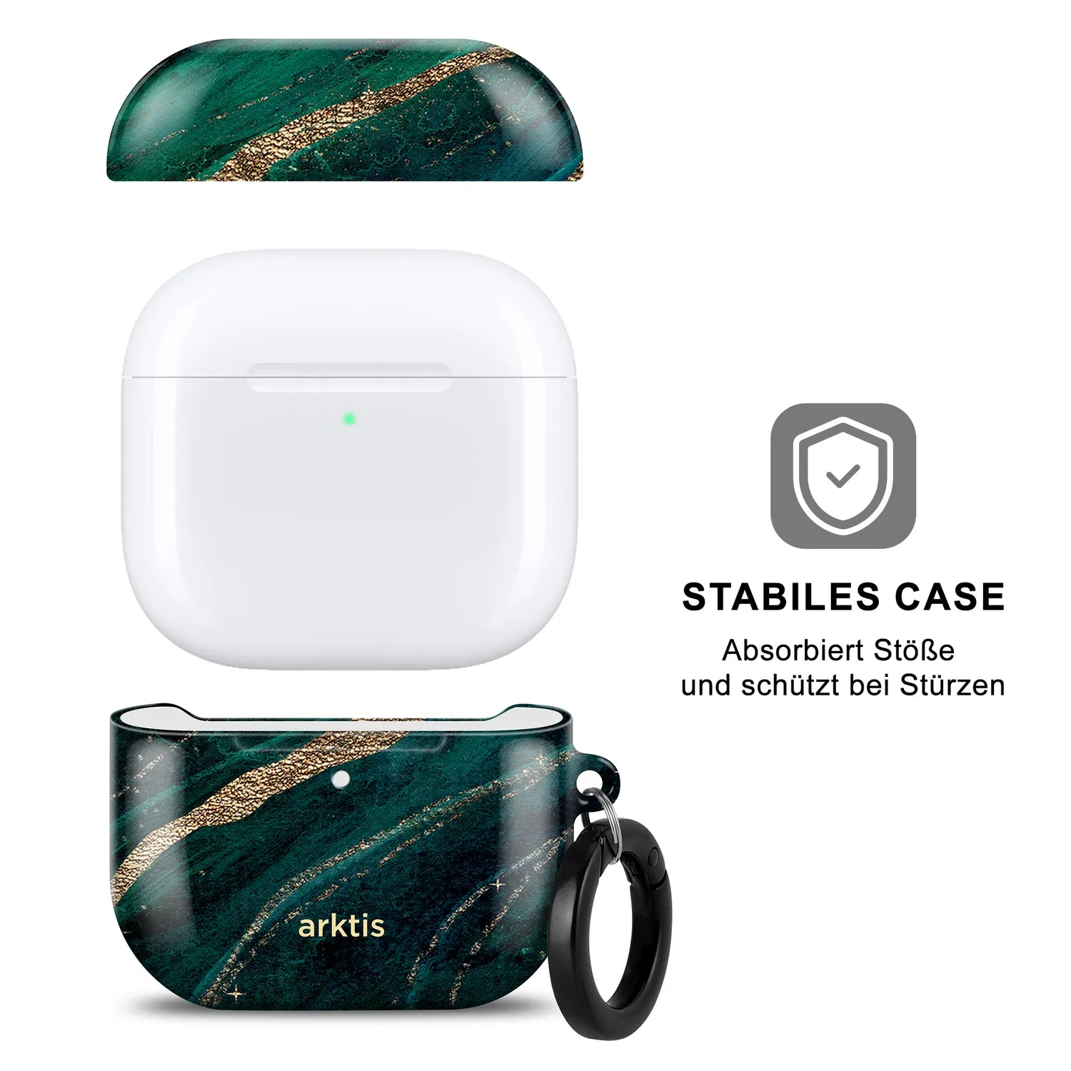 arktis AirPods 5 Hülle Green Marble Marmor