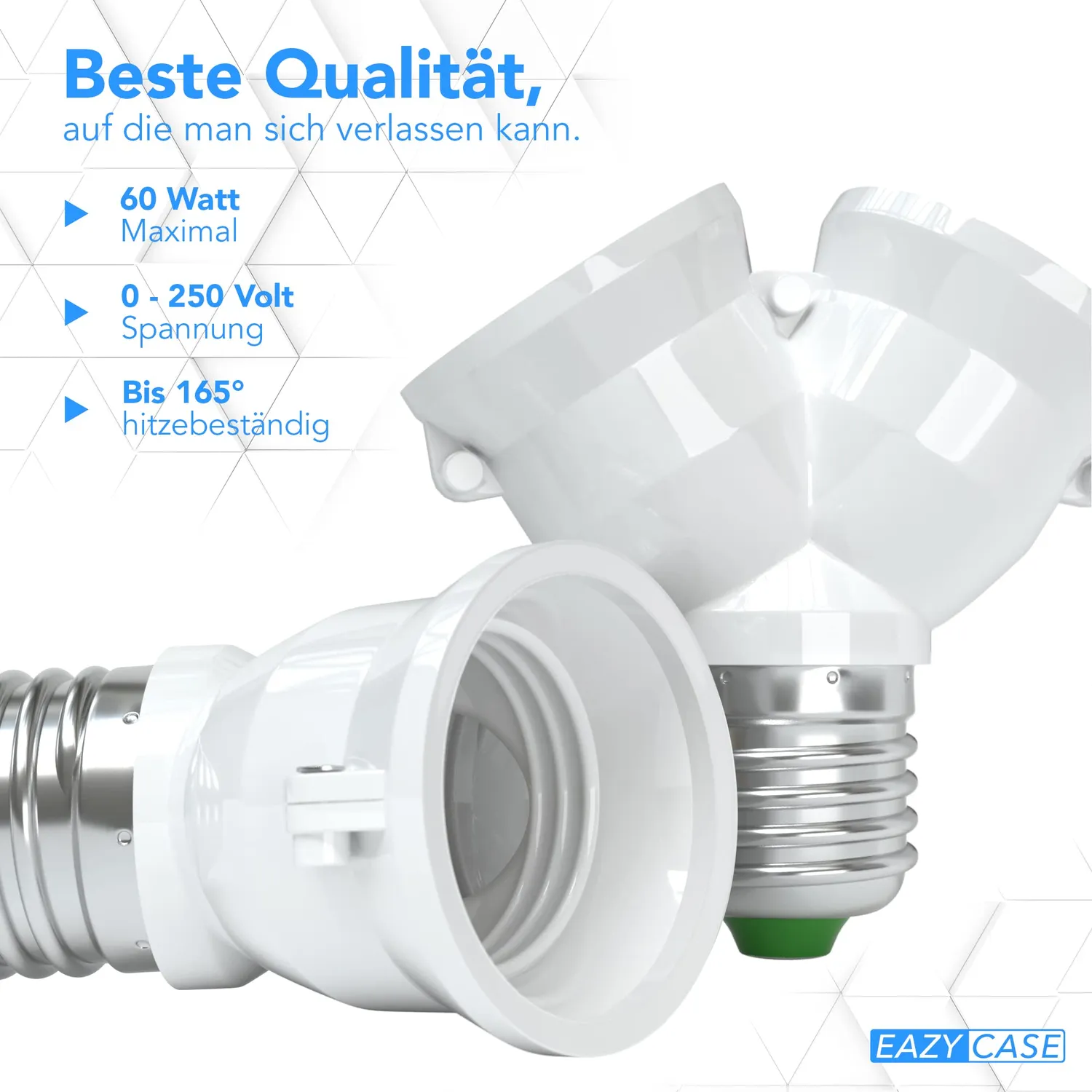 EAZY CASE E27 Y-Splitter Lampenadapter 4er Weiß