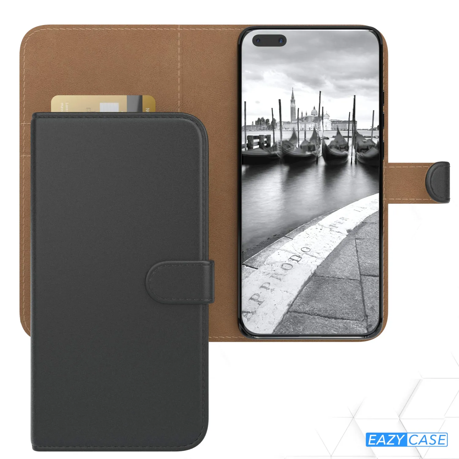 EAZY CASE P40 Pro Plus Klapphülle Schwarz Leder