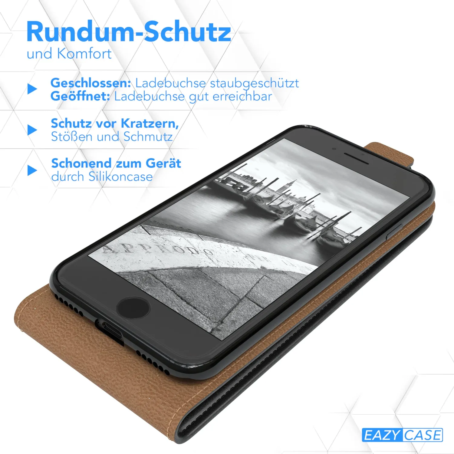 EAZY CASE Klapphülle für iPhone SE / 8 / 7 Schwarz