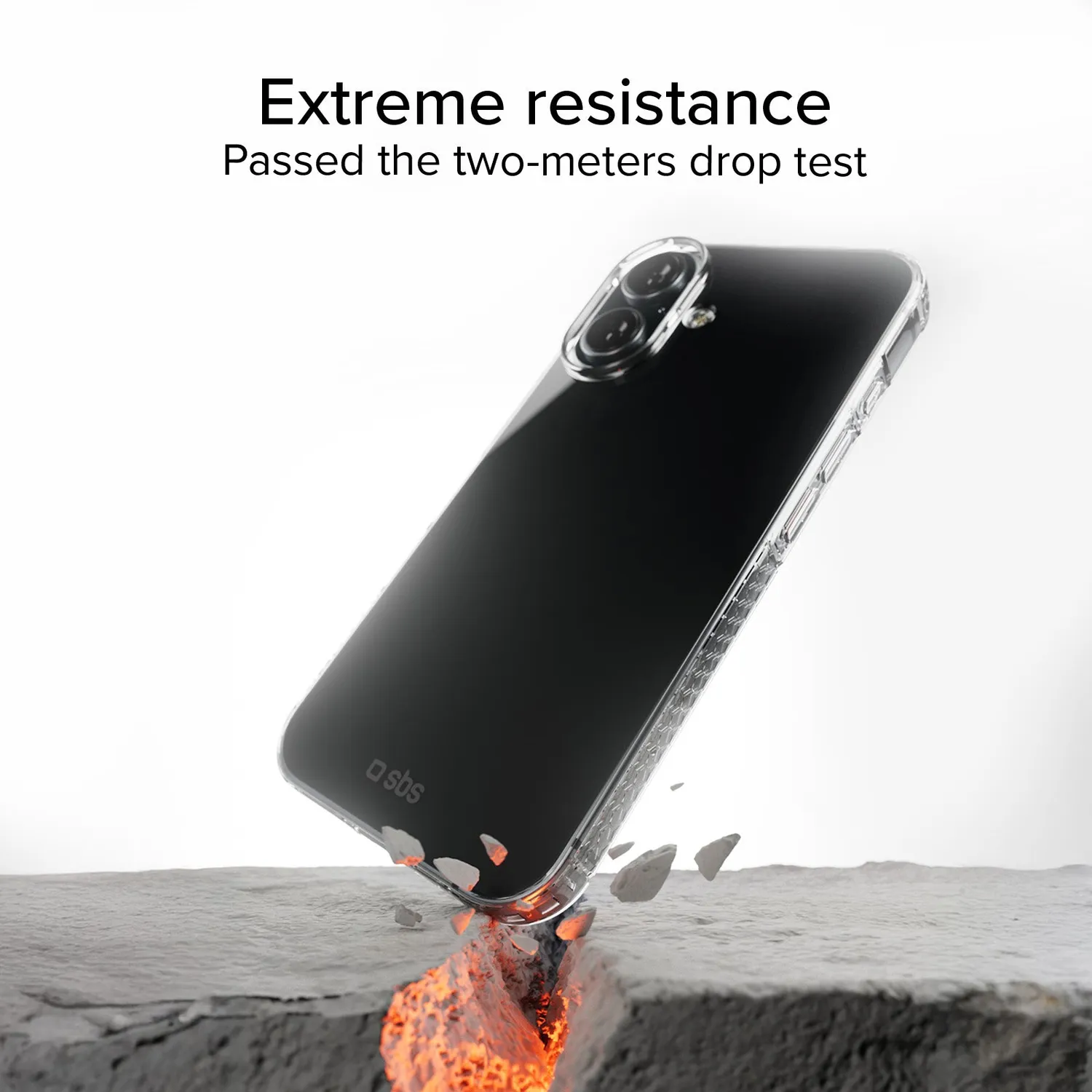 SBS Extreme X2 iPhone 16 Hülle transparent 2m Fallschutz