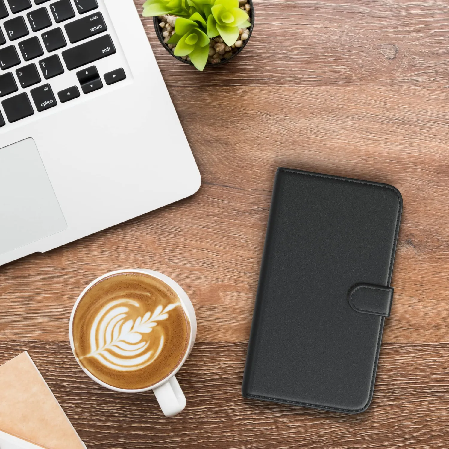 EAZY CASE Redmi 8a Klapphülle Schwarz Kartenfach