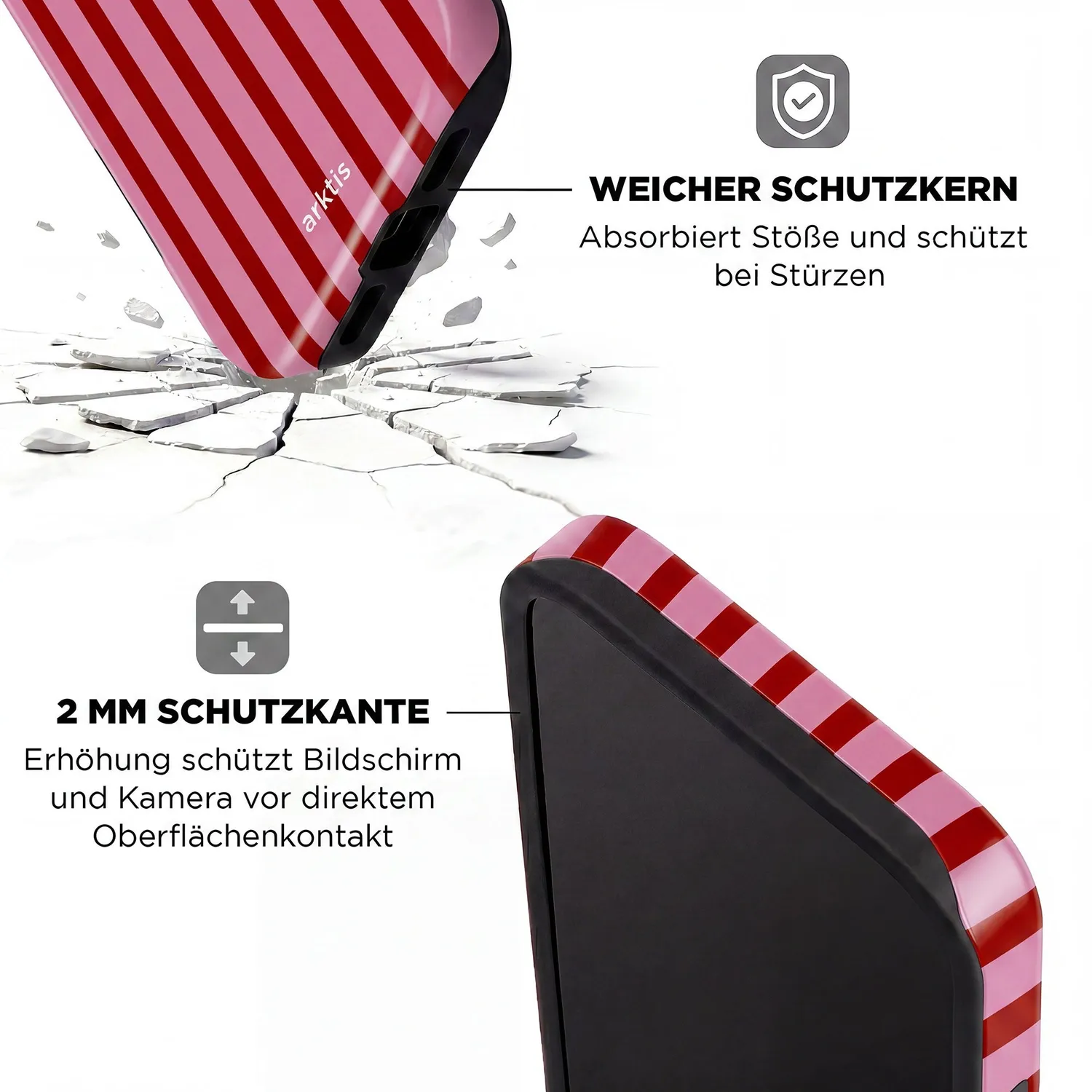 arktis Stripes iPhone 14 Pro Hülle MagSafe Print