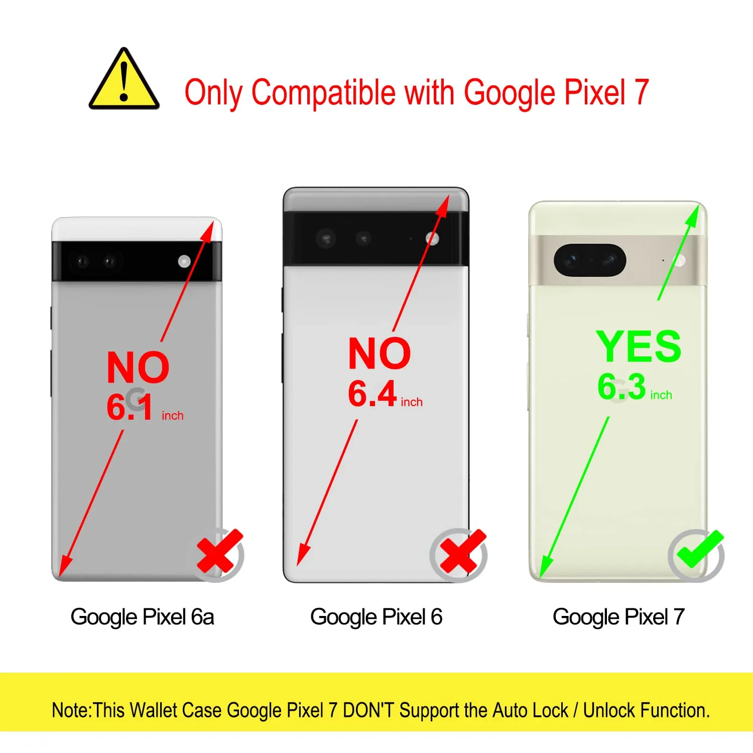 YATWIN Google Pixel 7 Klapphülle Leder Schwarz mit Kartenfach