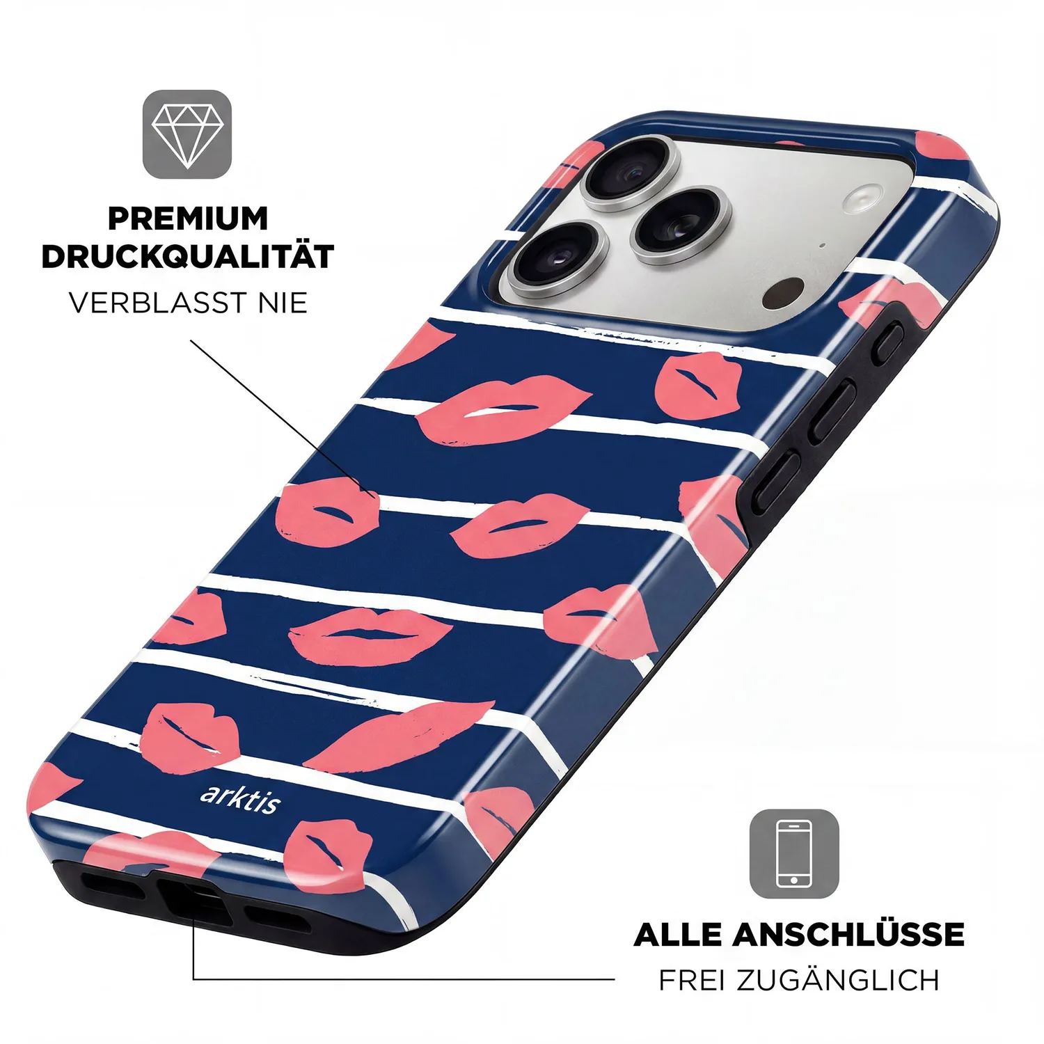 arktis Fashion Case iPhone 14 Pro Hülle Kisses MagSafe