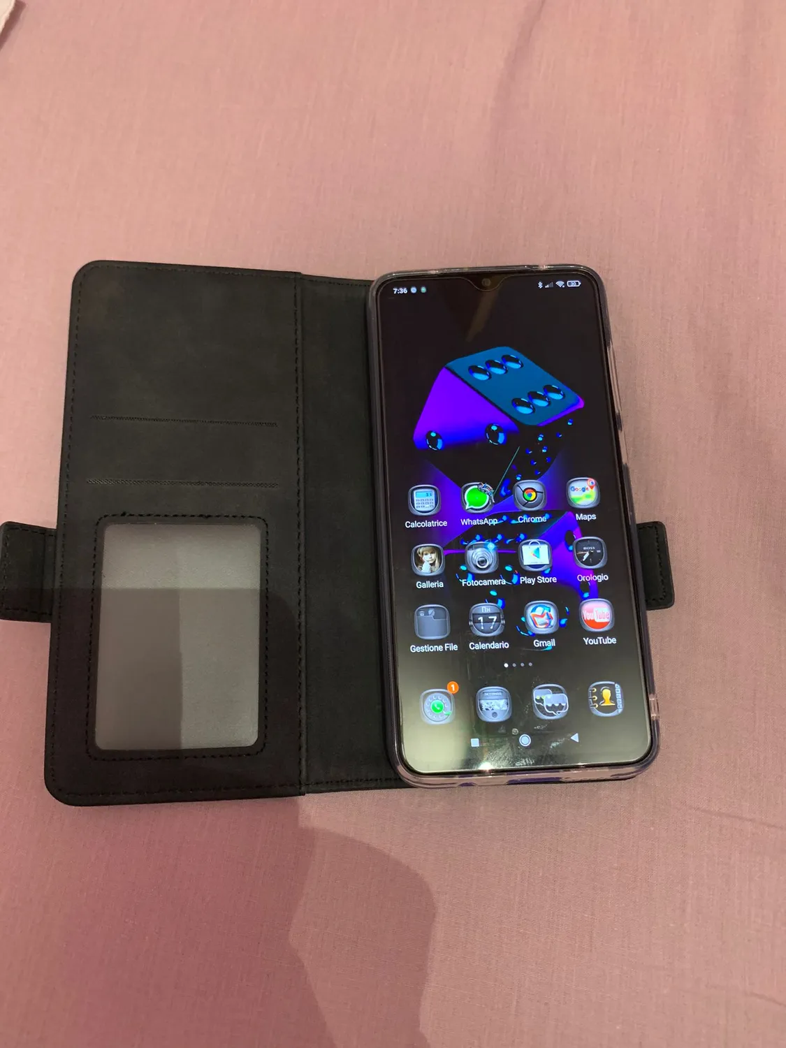 YATWIN Redmi Note 8 Pro Klapphülle Leder Schwarz RFID
