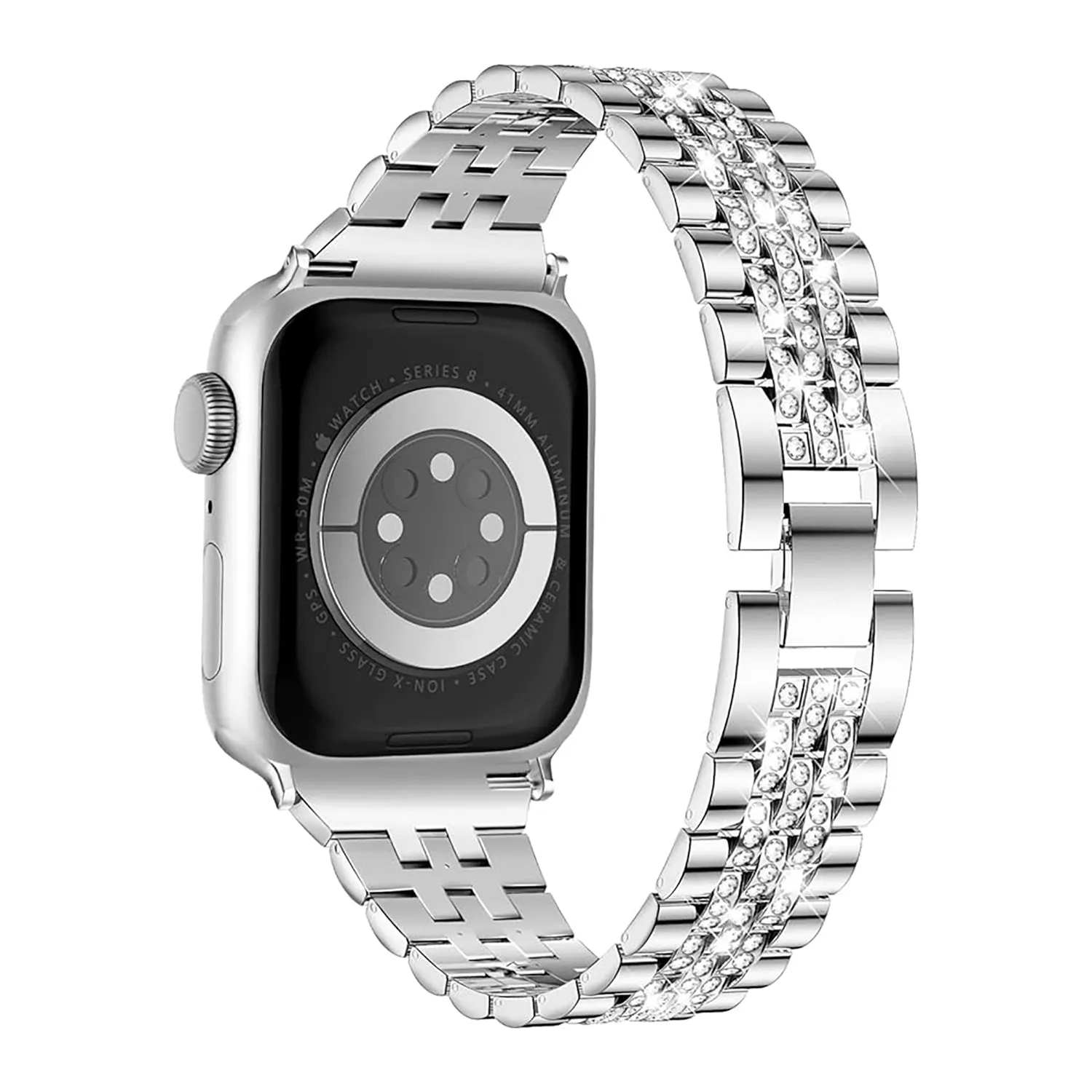 arktisband Diamonds Apple Watch Gliederarmband Silber Strass