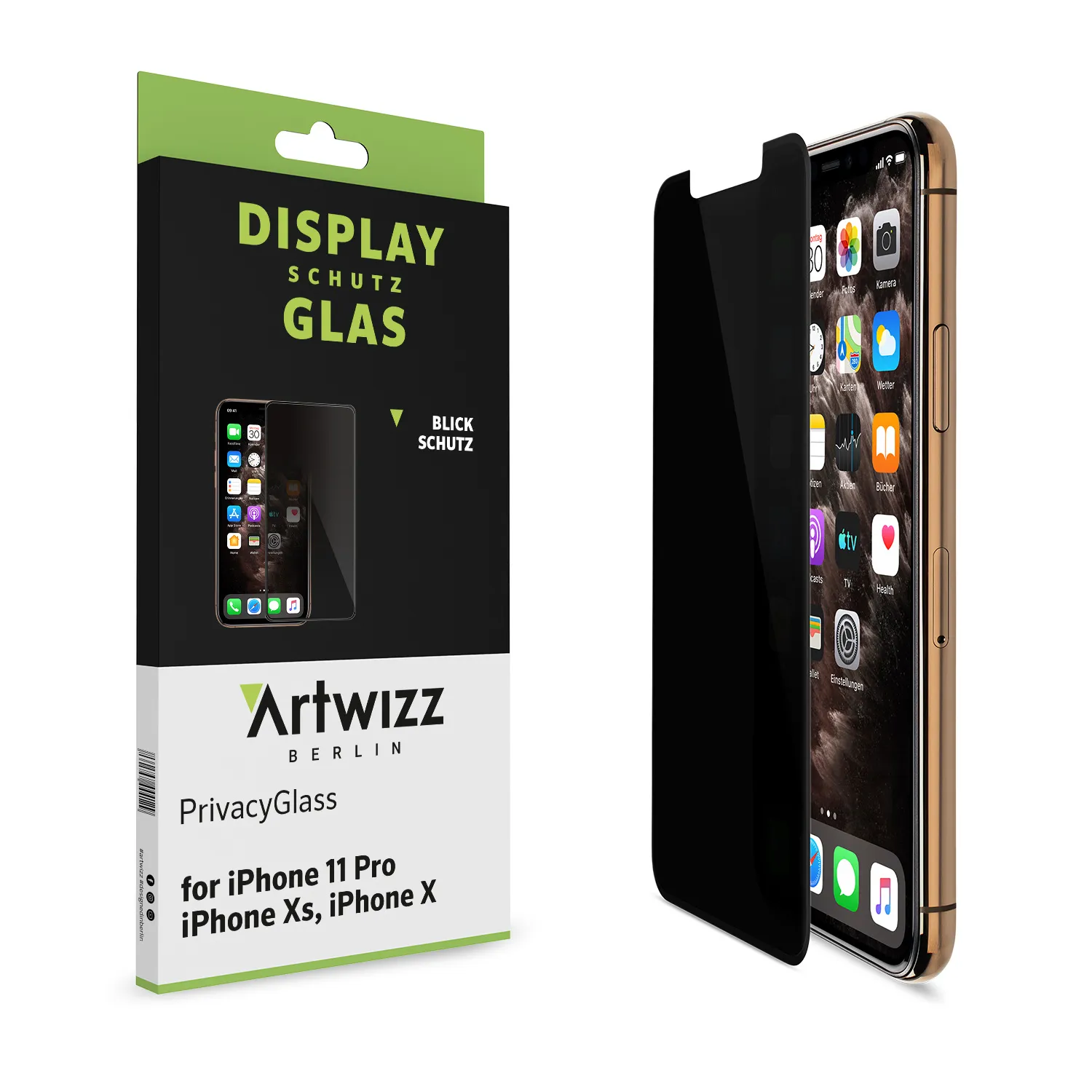 Artwizz PrivacyGlass iPhone X/XS/11 Pro Panzerglas Blickschutz