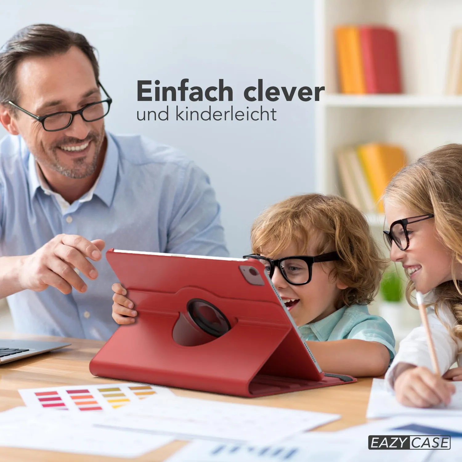 EAZY CASE iPad Air 6 10,9 Zoll Tablethülle 360° Rot drehbar